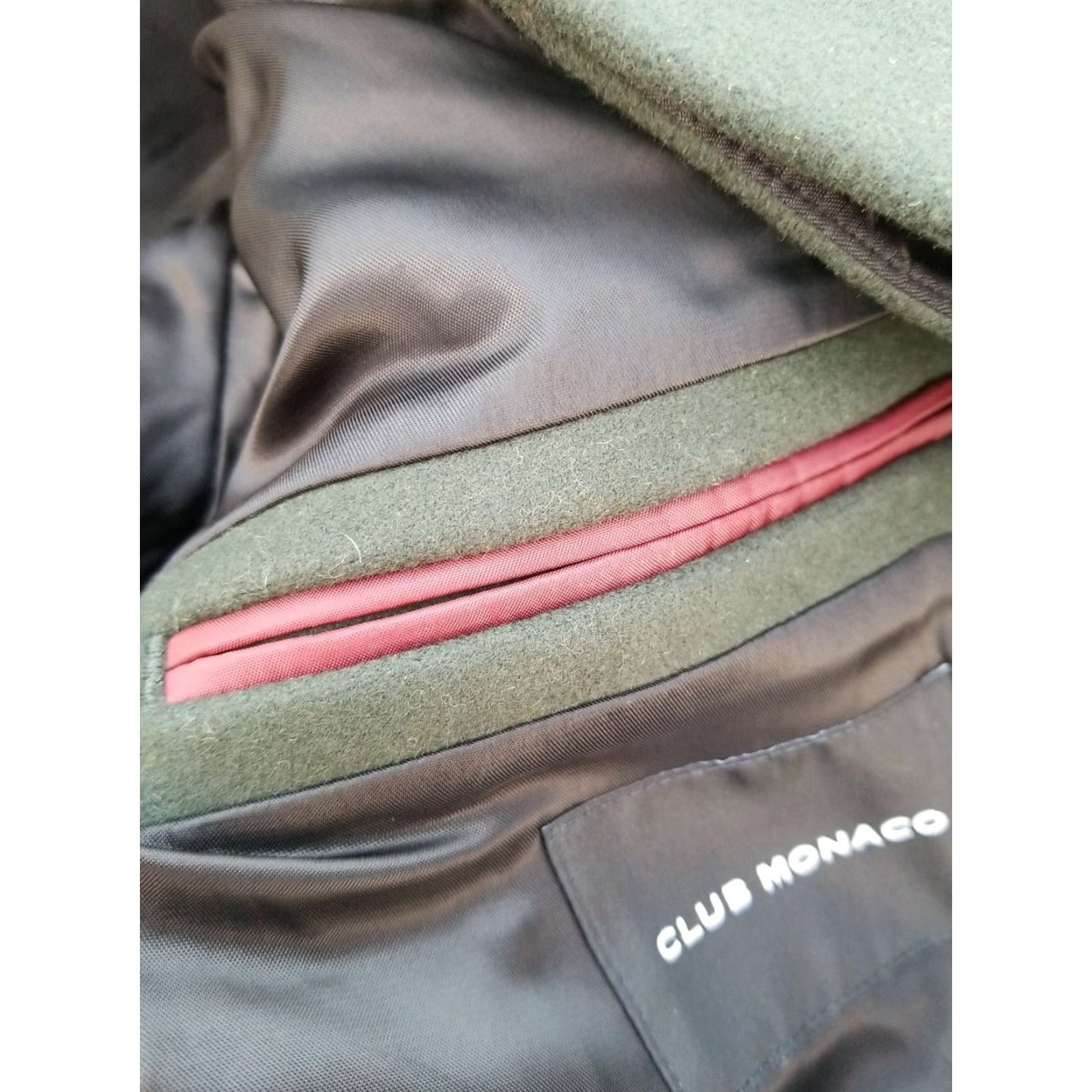 Club Monaco VINTAGE Club Monaco Wool Top coat Mens' Green Funnel Neck Jacket 40 Green Wool Zipper Pockets Single-Breasted Dry Clean Only Limited MSRP 398 Size US L / EU 52-54 / 3 - 6 Thumbnail