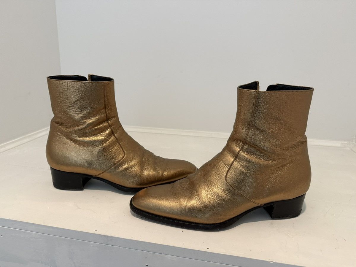 Saint Laurent Paris Saint Laurent Gold Wyatt Boots Size US 12 / EU 45 - 3 Thumbnail