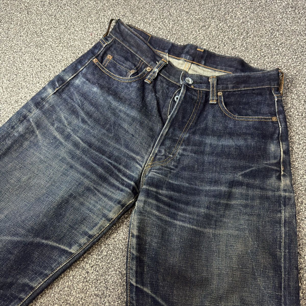 Denim & Co. Vintage Japanese Selvedge Distressed Ripped Wave Raw Denim Size US 30 / EU 46 - 3 Thumbnail