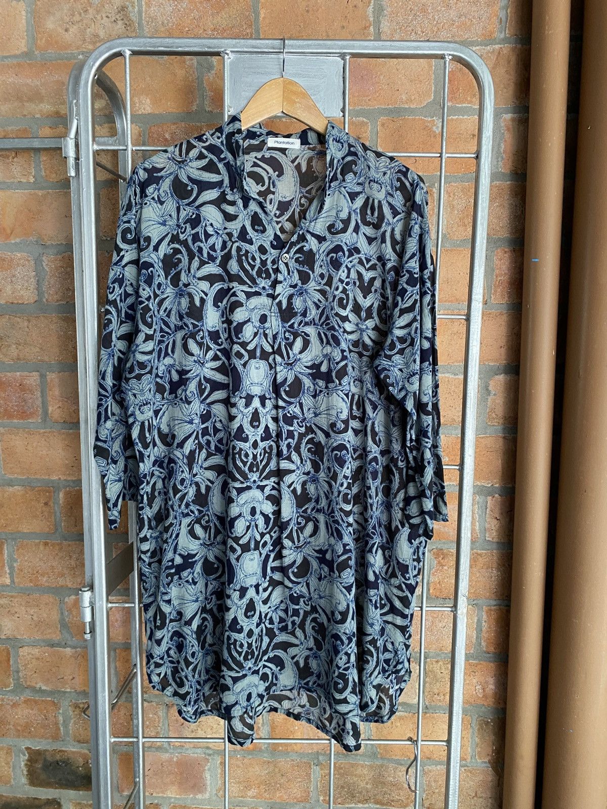 Issey Miyake Plantation Sheer Black Floral Tunic Top Size M / US 6-8 / IT 42-44 - 1 Thumbnail