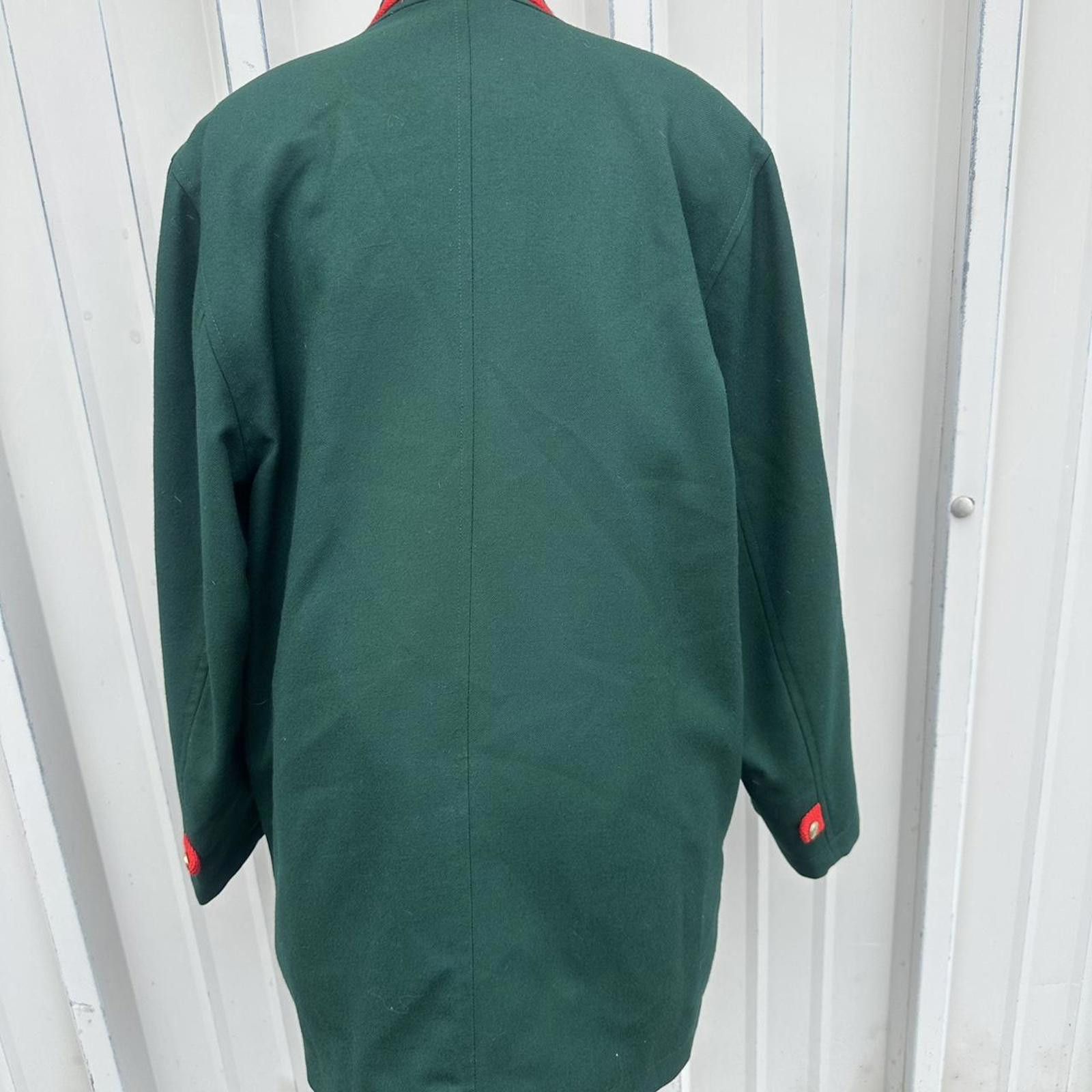 Other Green and red vintage 80s military peacoat red lining, Size L / US 10 / IT 46 - 2 Thumbnail