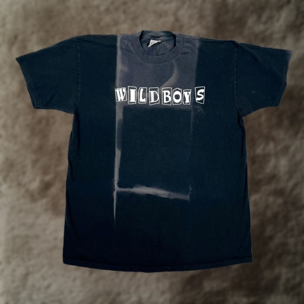 Anvil VINTAGE Wild Boys Hip Hop Graffiti T-Shirt Anvil XL Black Crew Neck Short Sleeve 90s Mens Graphic Print Vintage/90s Streetwear Size US XL / EU 56 / 4 - 1 Thumbnail