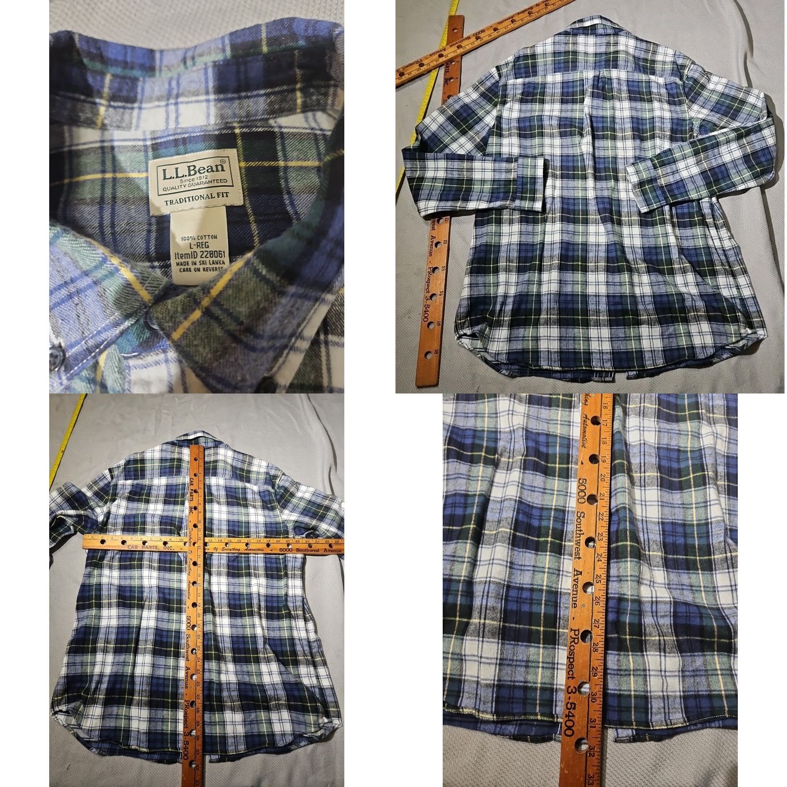 Vintage LL Bean Mens Shirt - Blue Brushed Flannel - Preppy Button-Down - Casual Wear - Durable - Authentic Size US L / EU 52-54 / 3 - 8 Thumbnail