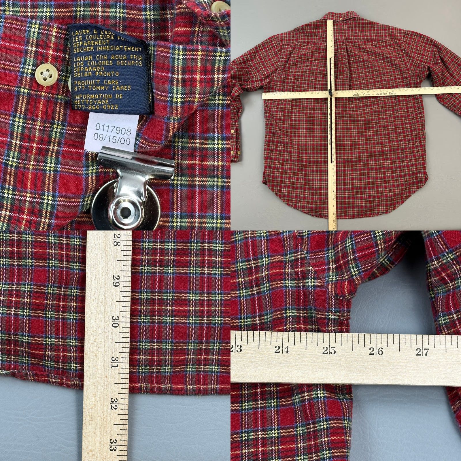 Tommy Hilfiger VINTAGE Tommy Hilfiger Shirt Mens XL Red Plaid Crest Logo Button-Down Preppy Y2K Size US XL / EU 56 / 4 - 8 Thumbnail