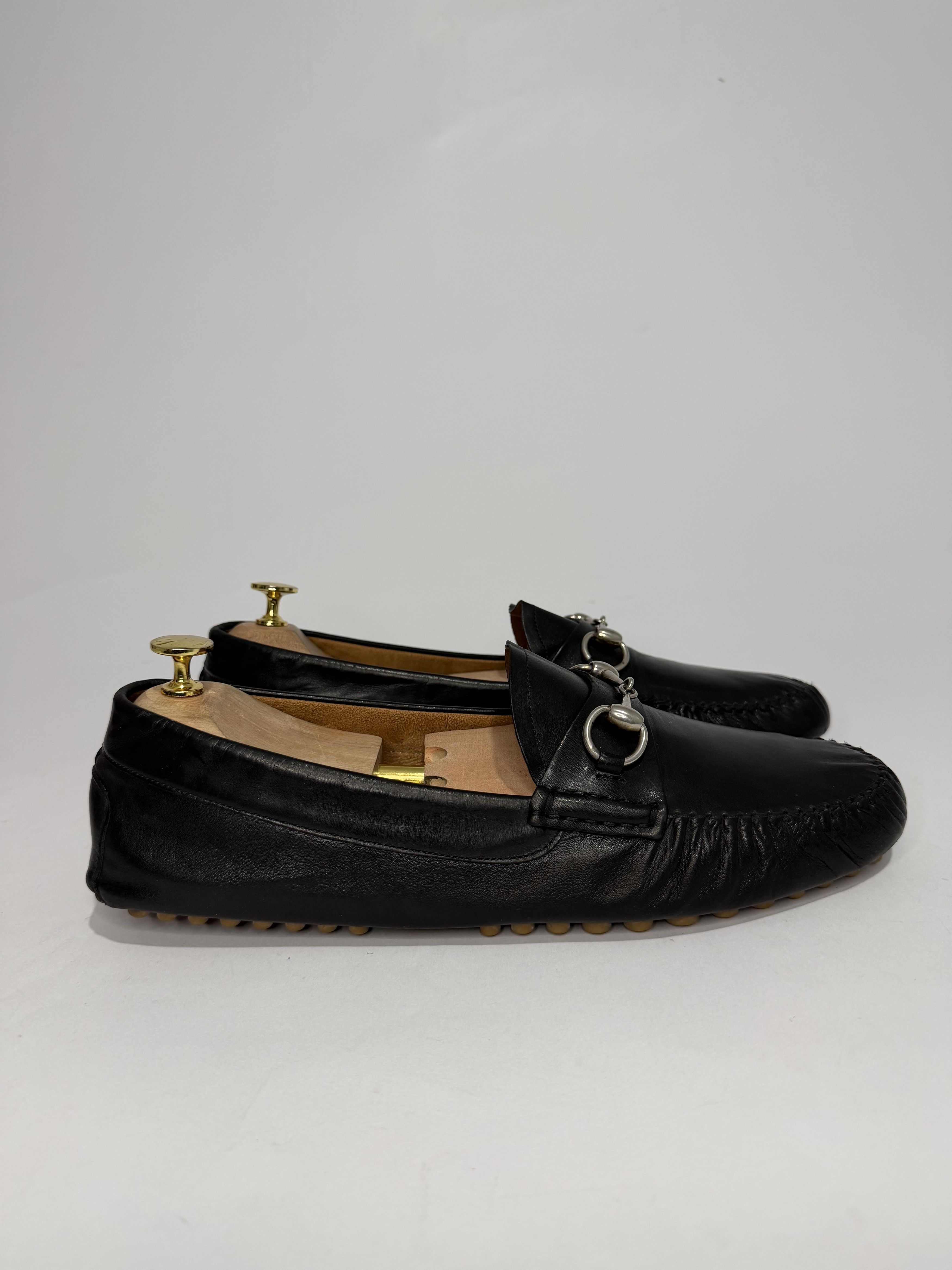 Gucci Gucci Black Leather Horsebit Driver Loafers Size US 12 / EU 45 - 3 Thumbnail