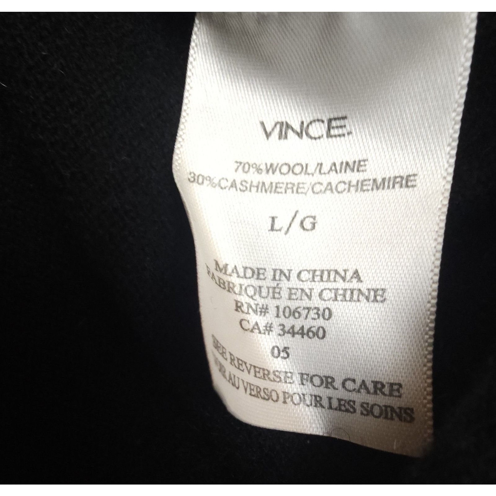 Vince VINCE Cashmere Wool Trimless Pullover Sweater Black White L Size L / US 10 / IT 46 - 5 Thumbnail