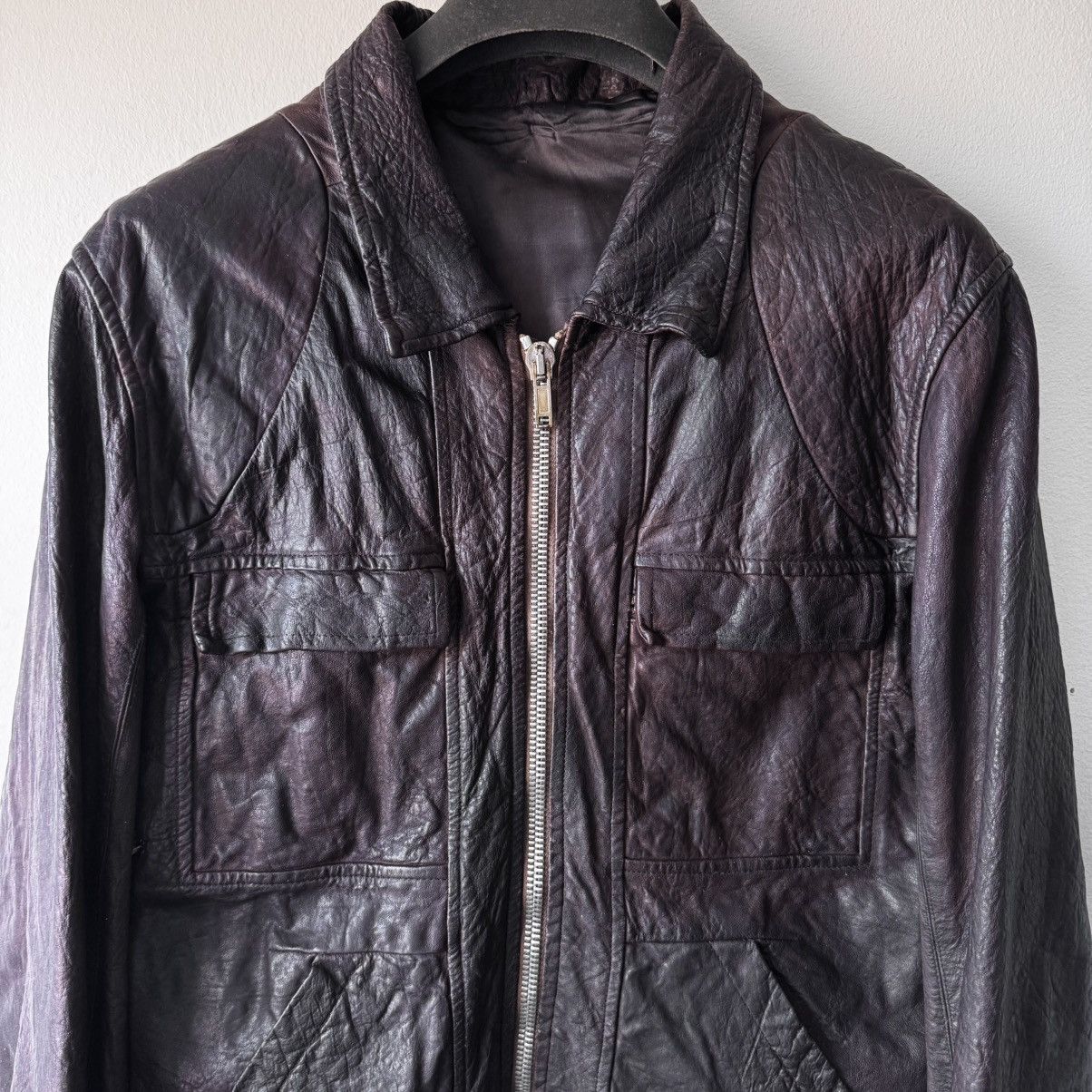 Rick Owens Rick Owens FW2008 Dust Hammered Lamb Leather Bruiser Jacket Size US M / EU 48-50 / 2 - 2 Thumbnail