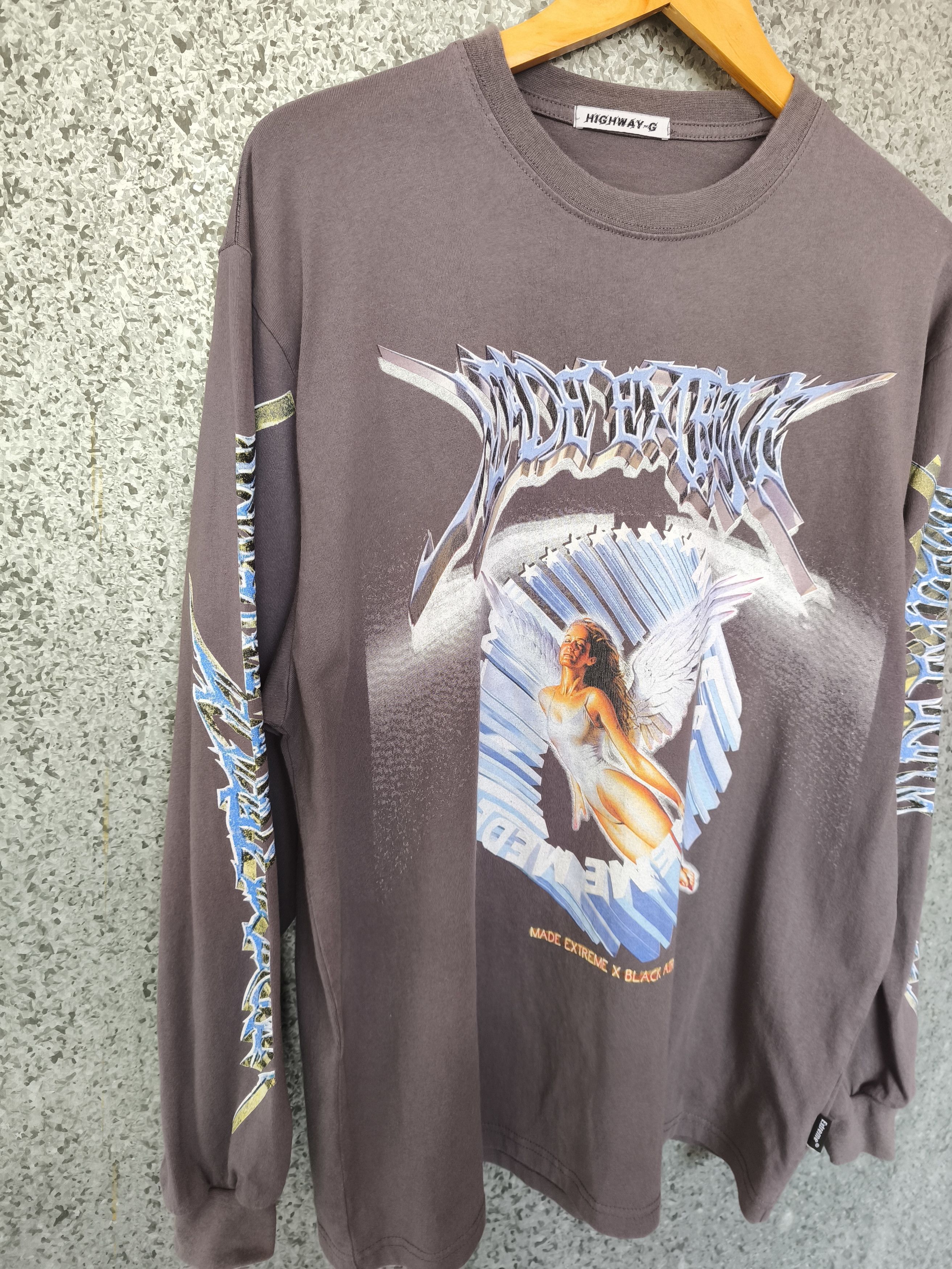 Japanese Brand 🔥 Made Extreme X Black Air t shirt long sleeve Size US L / EU 52-54 / 3 - 3 Thumbnail