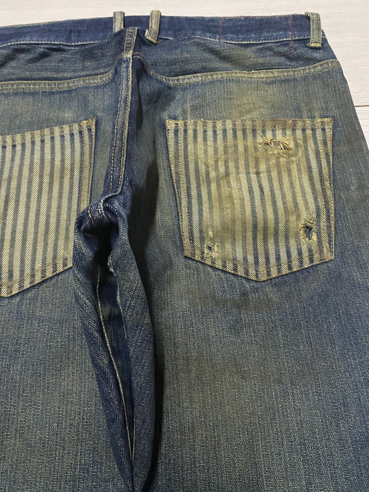 Martine Rose × Tommy Jeans Vintage Tommy Japan Mud Wash Distressed Loose Jeans Size US 32 / EU 48 - 12 Thumbnail