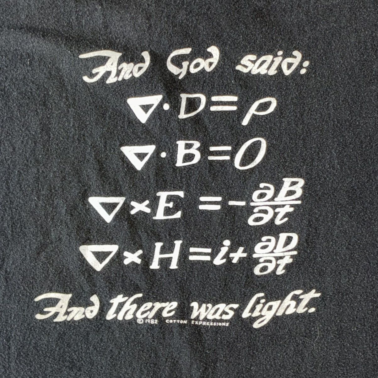 Other Schwarzschild Radius God Said There Was Light Math Tee Shirt Size US L / EU 52-54 / 3 - 6 Thumbnail