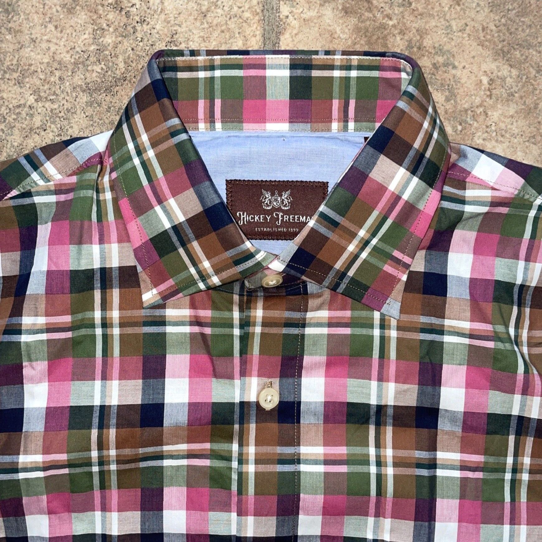 Vintage Hickey Freeman Plaid Button-Up Shirt Mens M Red Long Sleeve Size US M / EU 48-50 / 2 - 2 Thumbnail