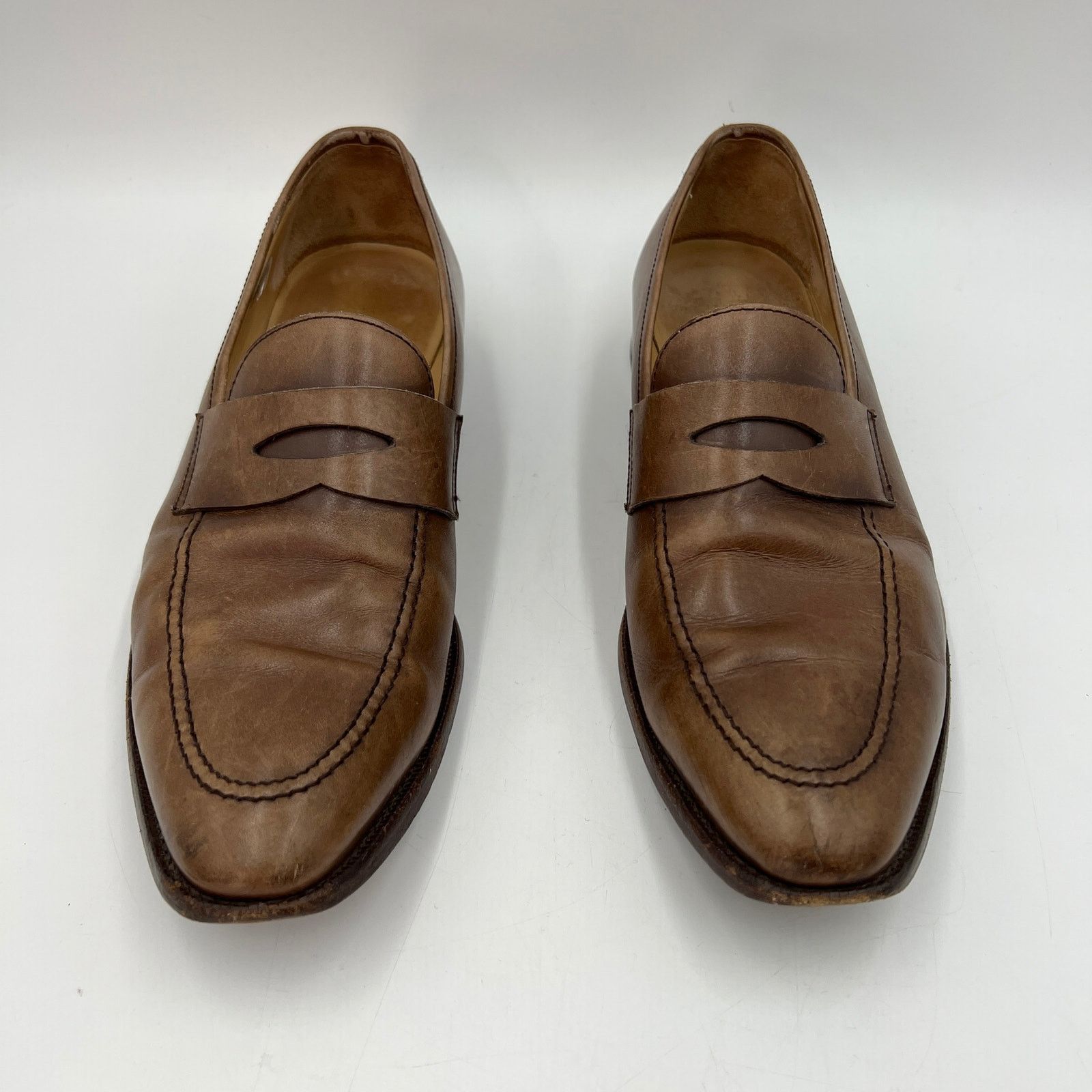 Jack Erwin Jack Erwin Luke Penny Loafers Leather Brown Size US 10 / EU 43 - 4 Thumbnail