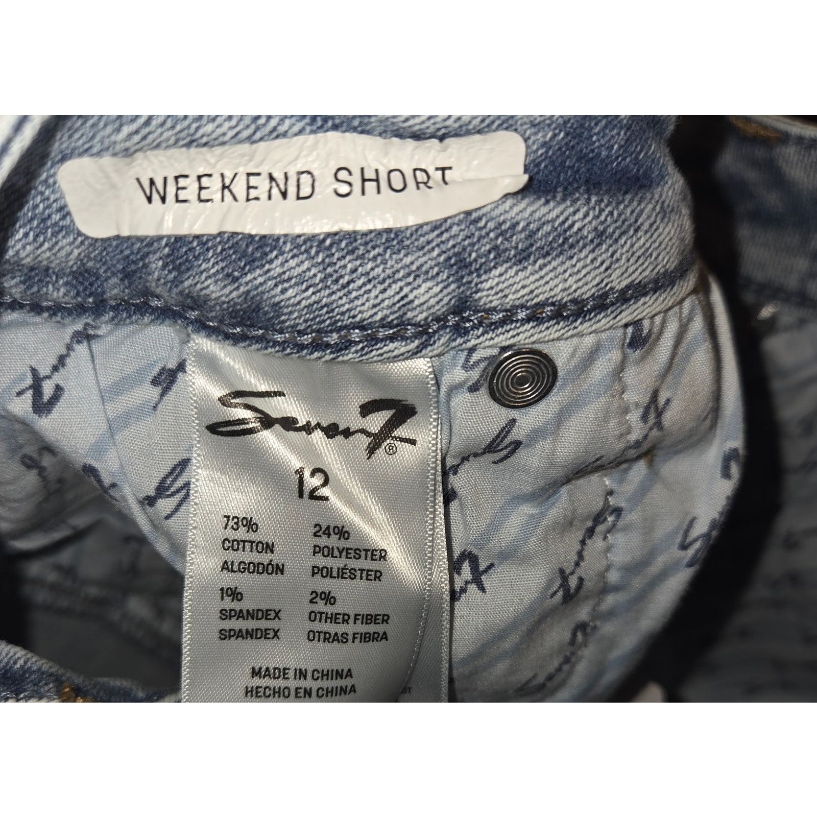 Seven 7 Seven7 Acid Wash Distressed Denim Shorts - Women's 12 Size 34" / US 12 / IT 48 - 4 Thumbnail