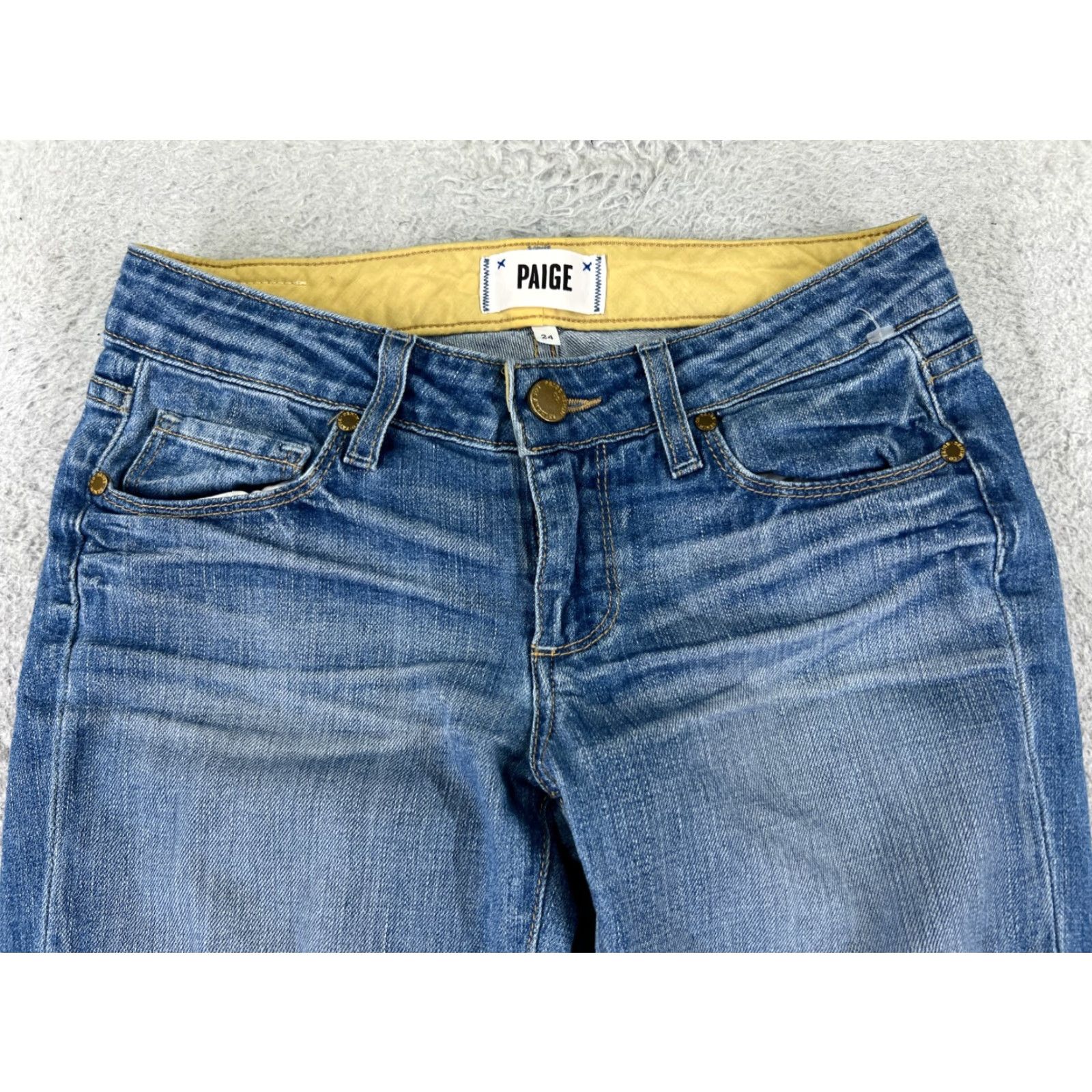Paige Paige Skyline Jeans Womens 24 Denim Blue Low Rise Ankle 28in Slim Cotton 5-Pocket Jeans Modern American Womens Size 42" / US 20 - 4 Thumbnail