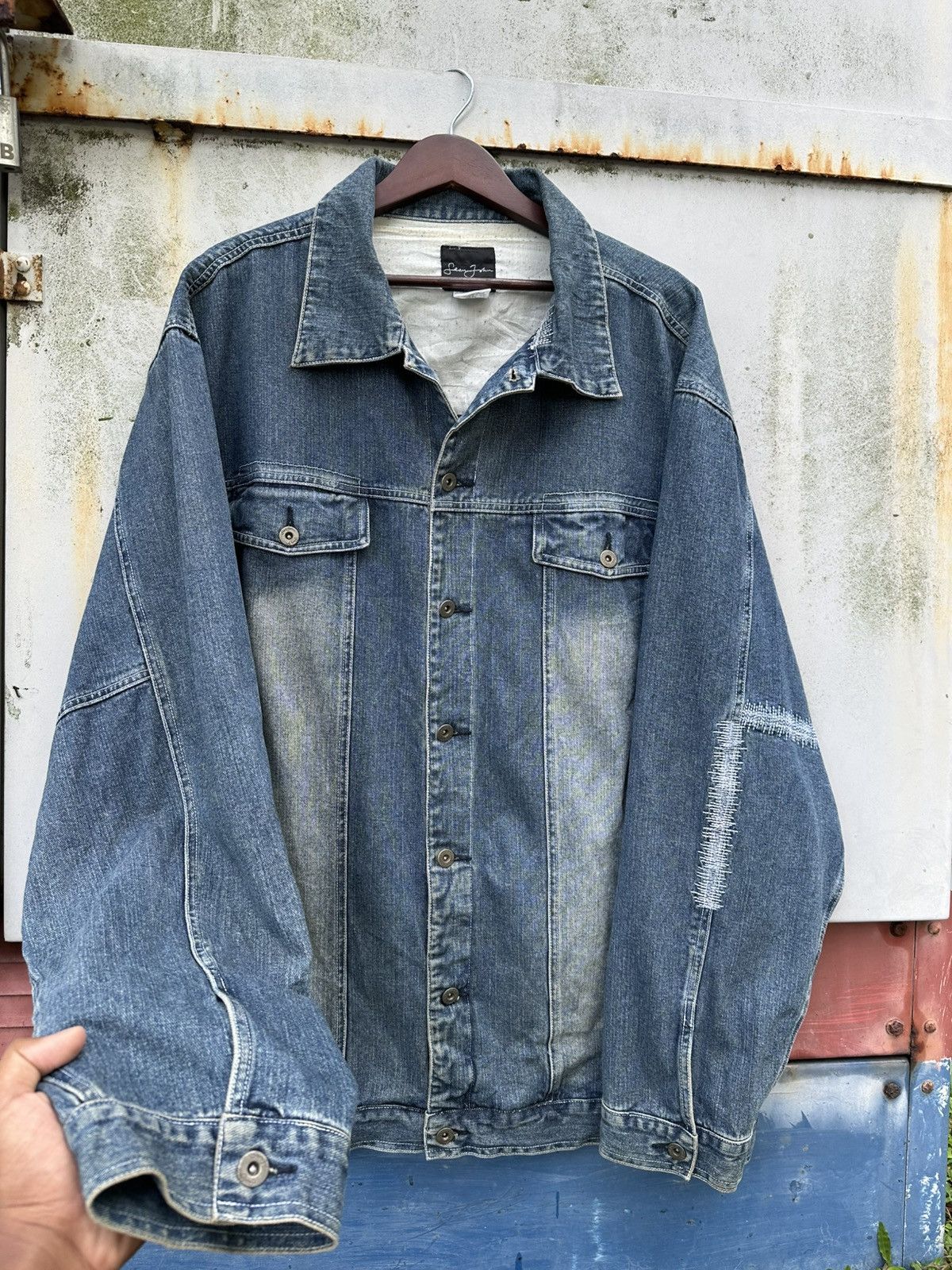 Sean John 👹Vintage Sean John Oversized Trucker Jacket Size US XXL / EU 58 / 5 - 6 Thumbnail