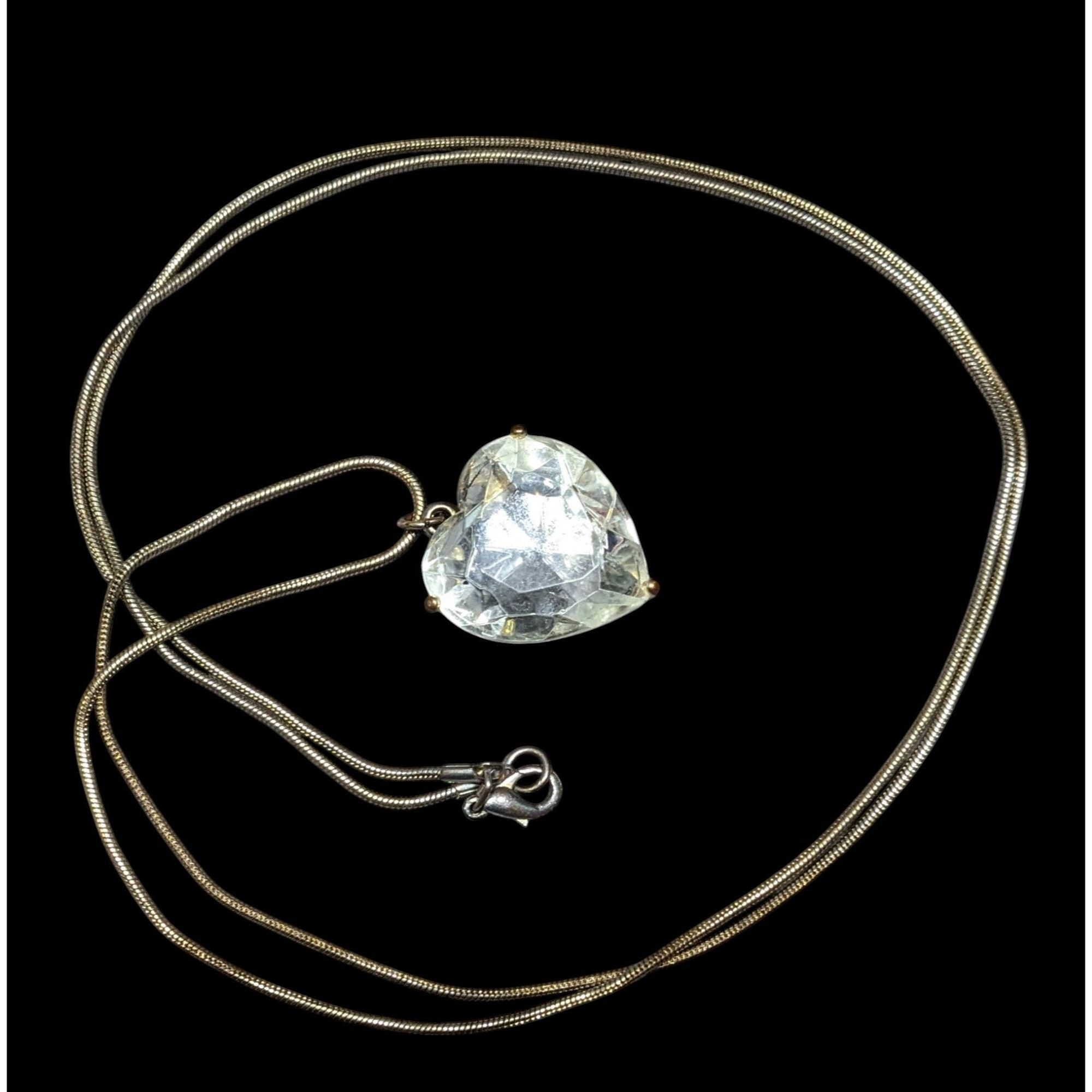Other Coquette Glam Chunky Heart Gemmed Pendant Necklace Size ONE SIZE - 1 Thumbnail