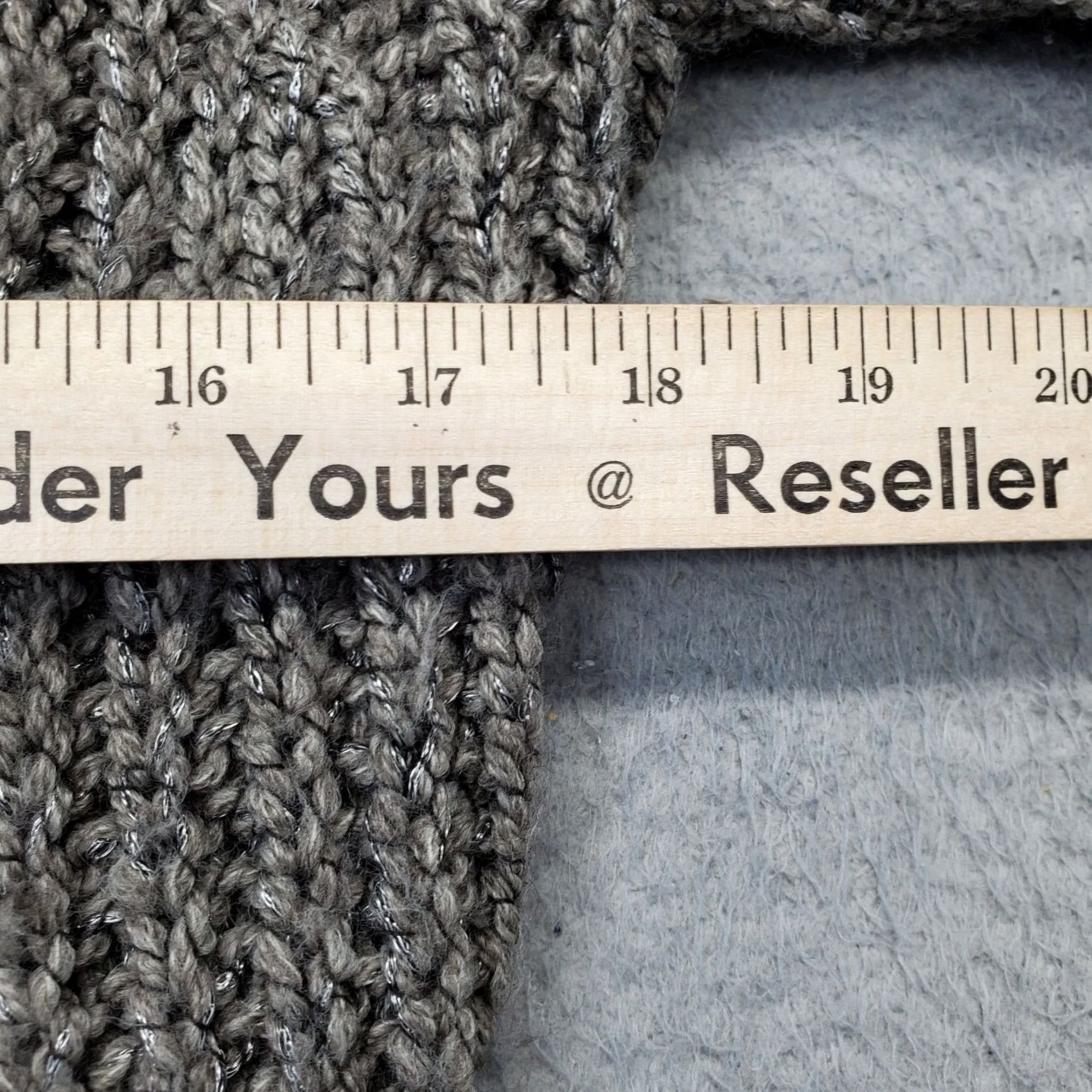 Vintage INC International Concepts Cardigan Women XS Gray Metallic Open Front Knit Sweater Size XS / US 0-2 / IT 36-38 - 5 Thumbnail