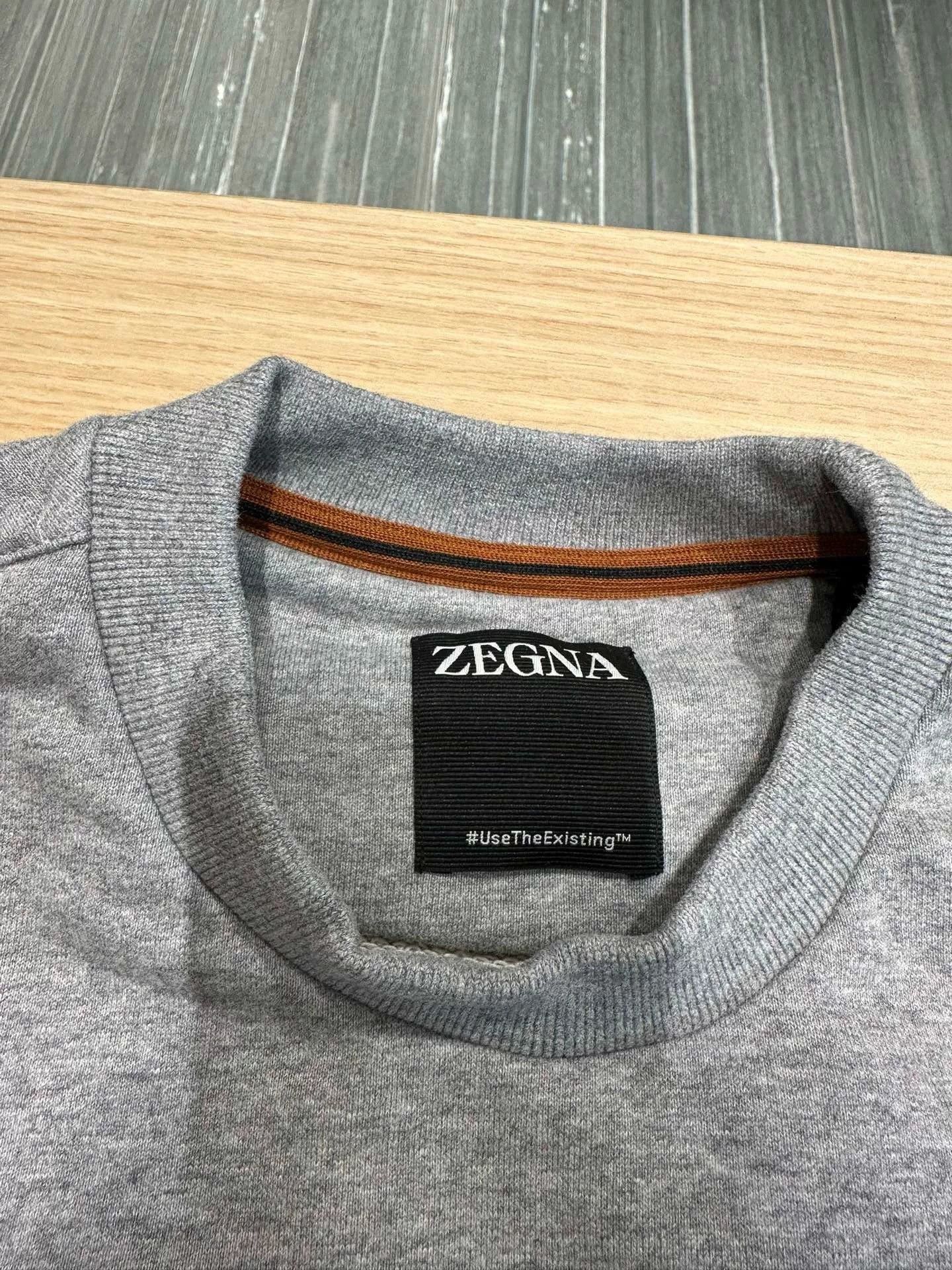 Ermenegildo Zegna Zegna Gray Men's Cotton Crewneck Sweatshirt Size US XL / EU 56 / 4 - 3 Thumbnail