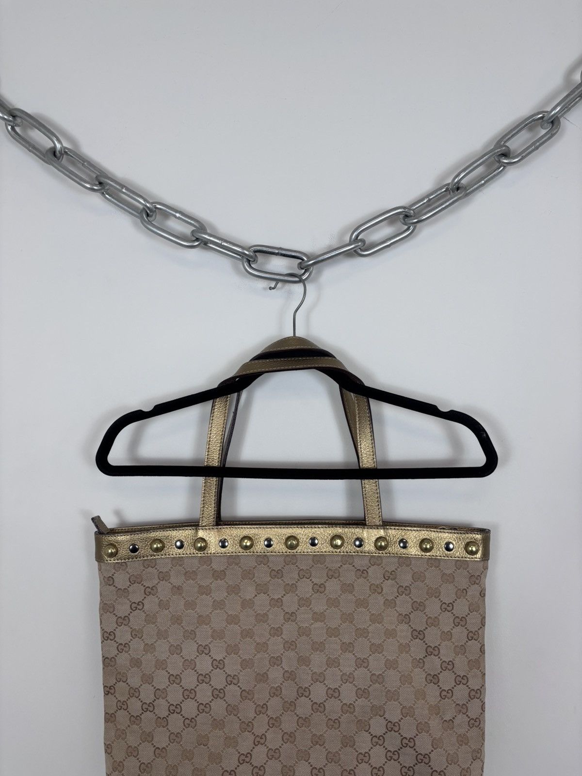 Gucci Gucci Babouska Monogram Canvas Beige Brown Tote Bag Size ONE SIZE - 18 Thumbnail