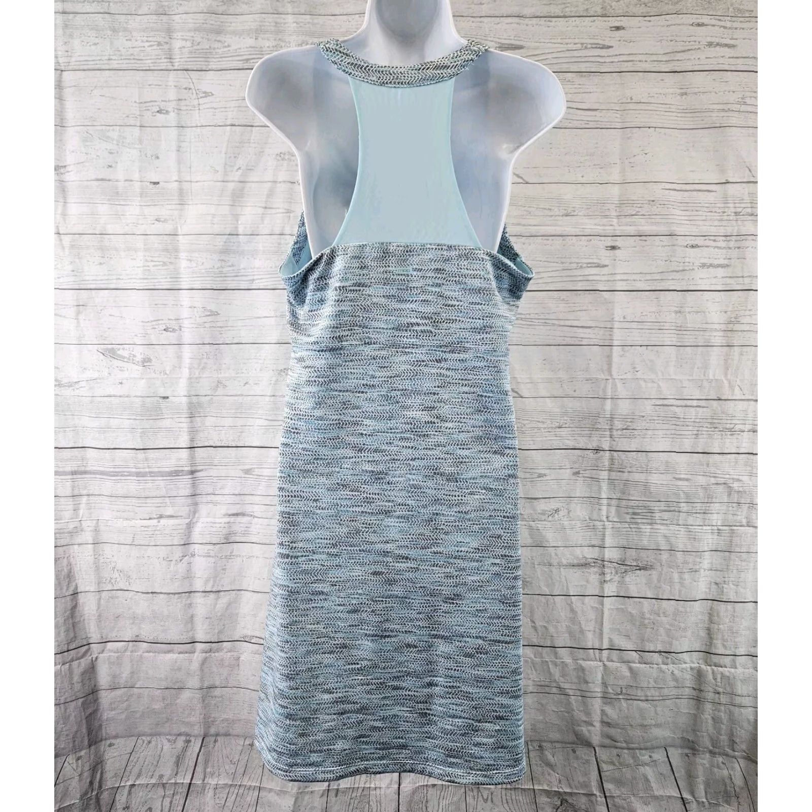 Vintage VINTAGE? MPG Womens Travel Dress XL Blue V-Neck Sleeveless (Note: If not vintage, omit "VINTAGE".) Size XL / US 12-14 / IT 48-50 - 4 Thumbnail
