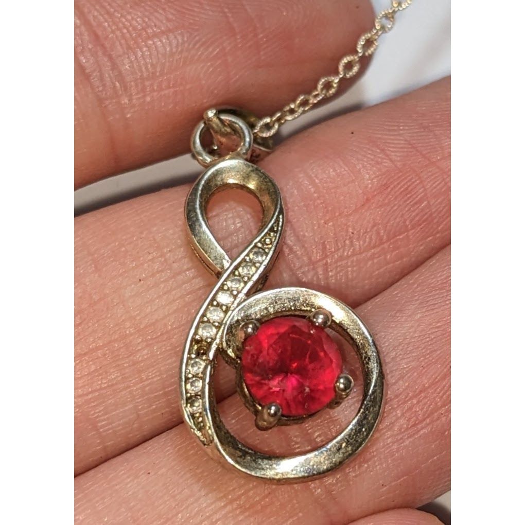 Disney Disney Infinity Pendant Necklace With Red Gemstone & Chain Size ONE SIZE - 2 Thumbnail