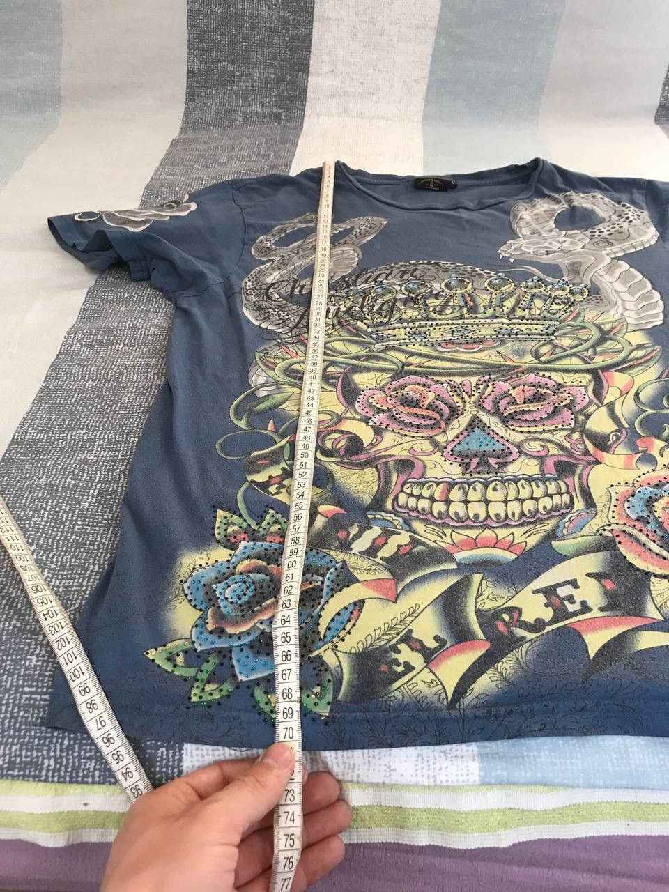Christian Audigier 🔥 Christian Audigier Ed Hardy Skulls Y2K T Shirt Hearts Size US L / EU 52-54 / 3 - 12 Thumbnail