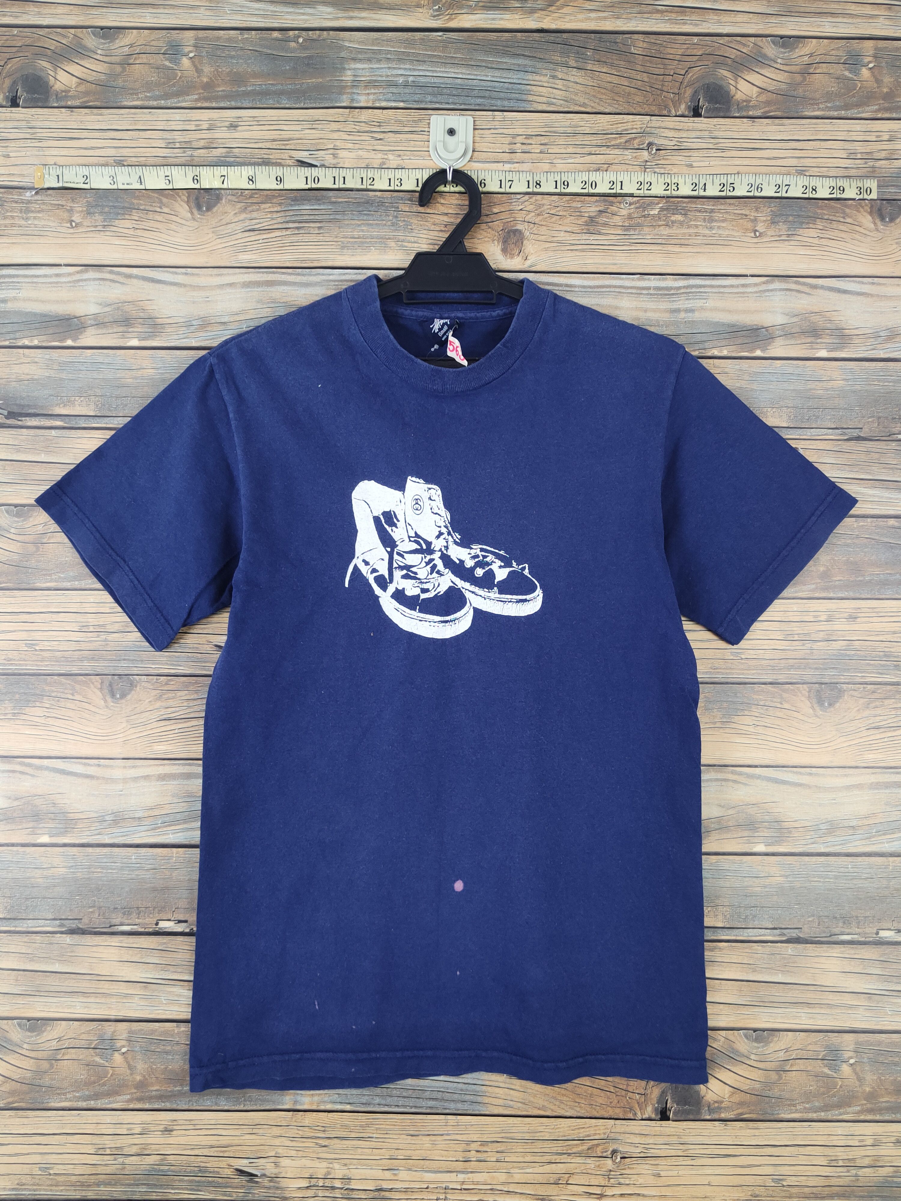 Stussy DL Stussy Blue pair shoe Short Sleeve T-shirt #563 Size US S / EU 44-46 / 1 - 1 Thumbnail