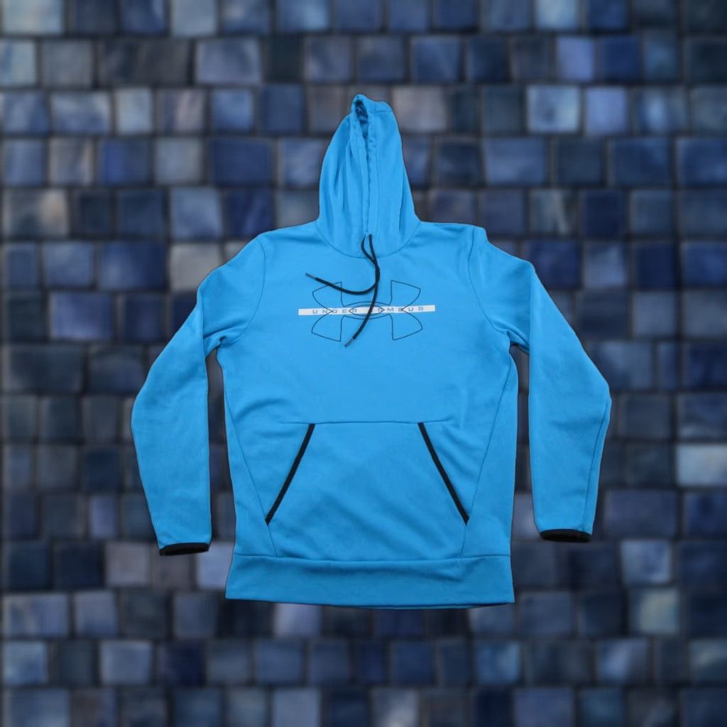 Under Armour Under Armour Womens Blue Pullover Hoodie Sweatshirt Size S Blue Logo Sweatshirt Hooded Pullover Activewear Womens Size S / US 4 / IT 40 - 1 Thumbnail