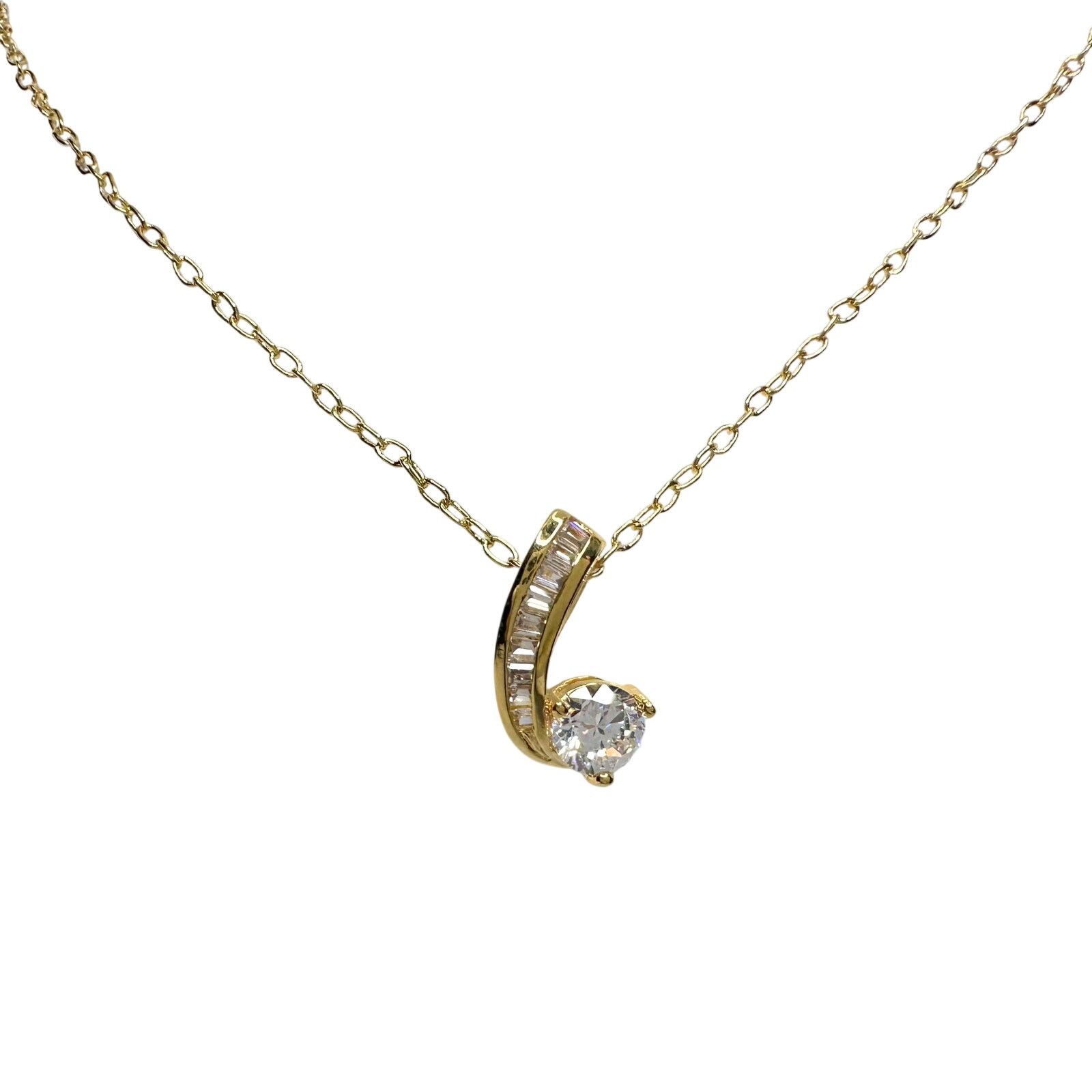 Other Pretty 18kt Gold Plated Topaz and Zirconia Swirl Necklace Size ONE SIZE - 9 Thumbnail