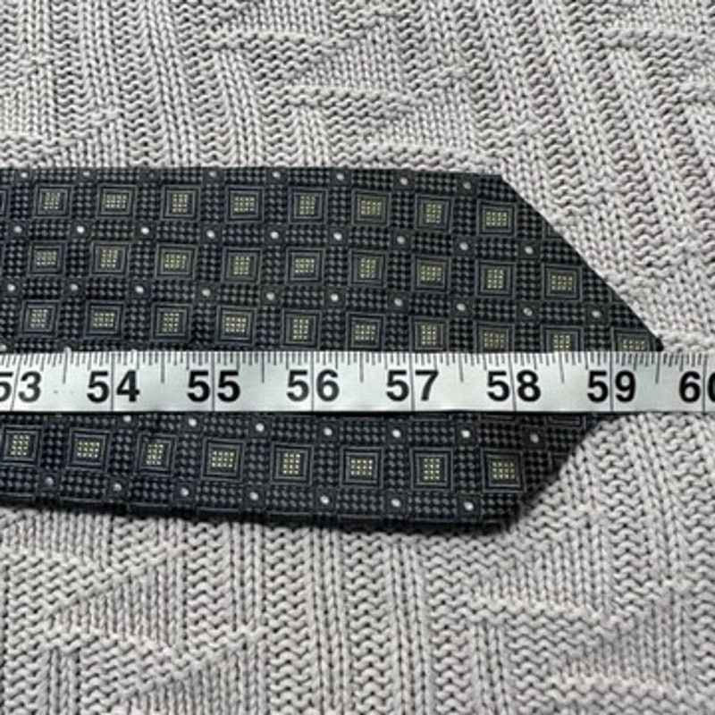 Hugo Boss Hugo Boss silver gray geometric square Italian silk tie Size ONE SIZE - 3 Thumbnail