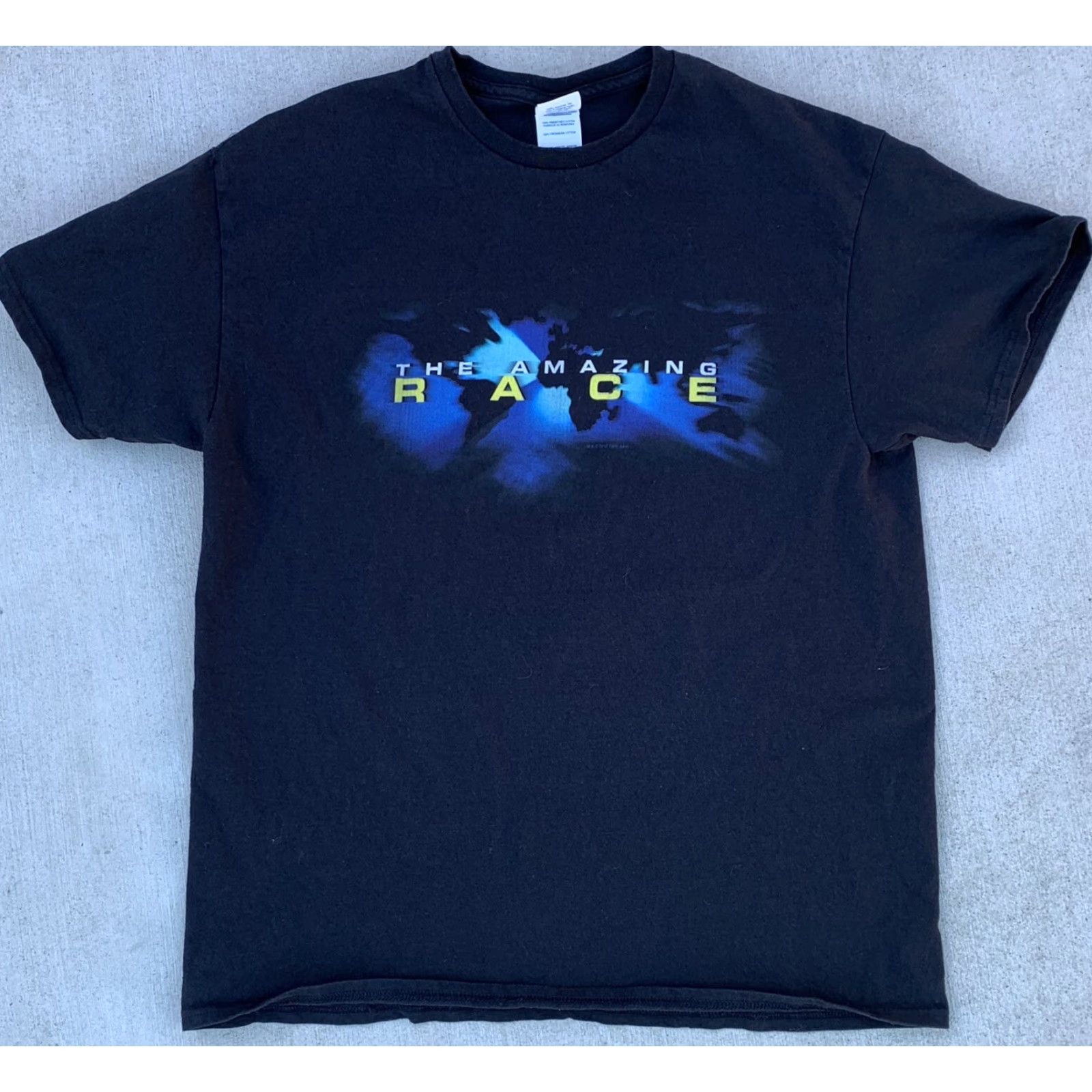 Delta The Amazing Race T-Shirt 100% Preshrunk Cotton Adult L Black Delta T-Shirt Unisex Adults Short Sleeve Retro TV Graphic Print Size US L / EU 52-54 / 3 - 7 Thumbnail