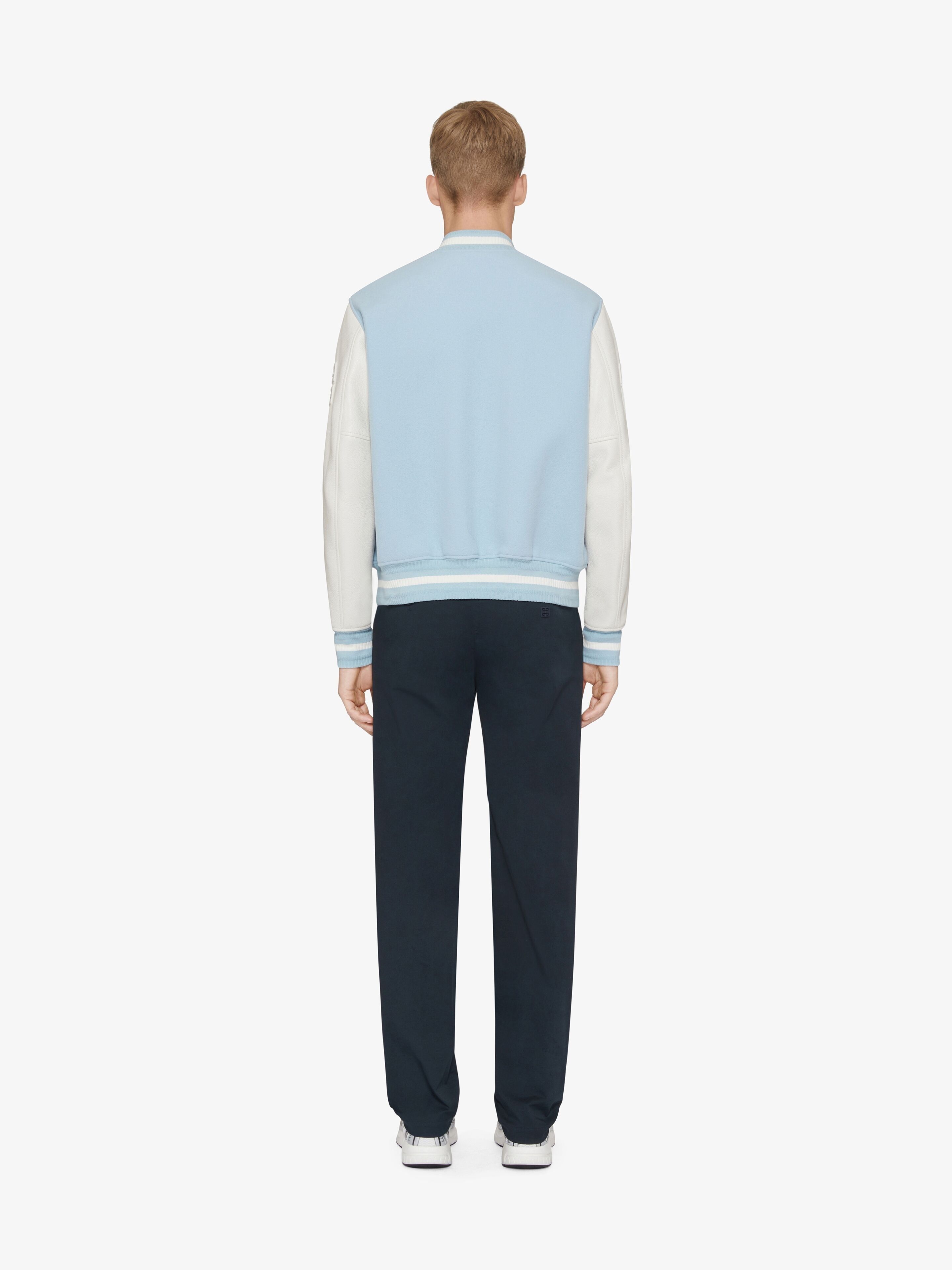 Givenchy o1w1db10925 Mix Material Varsity Jacket in Blue/White Size US L / EU 52-54 / 3 - 4 Thumbnail