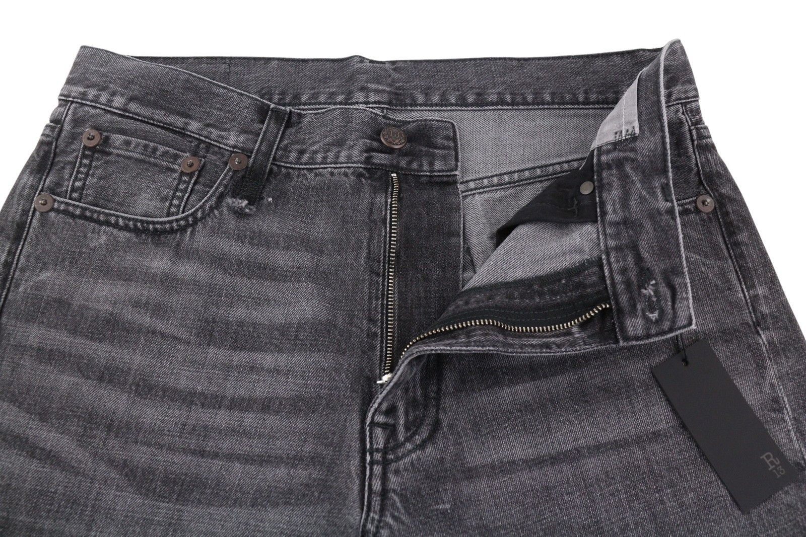R13 BOYFRIEND 28 Wilson Black Whiskers Faded Zip PS25 86682 Size 28" / US 6 / IT 42 - 4 Thumbnail