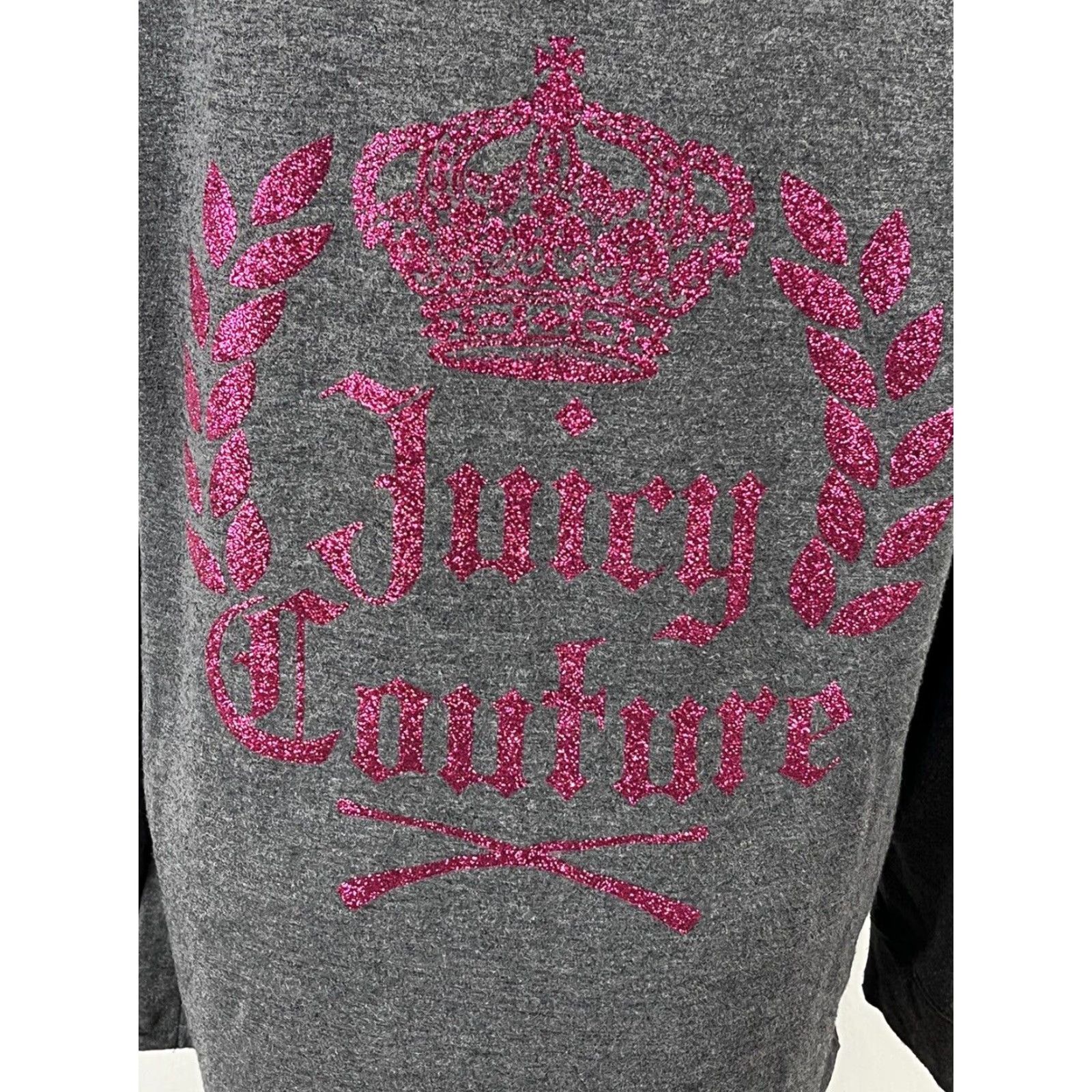 Juicy Couture VINTAGE Juicy Couture Hoodie Sweatshirt Jacket Women's Full Zip XL Gray Bling Y2K 2000s Activewear Mens? Women?—Gender at end: Womens Size XL / US 12-14 / IT 48-50 - 5 Thumbnail