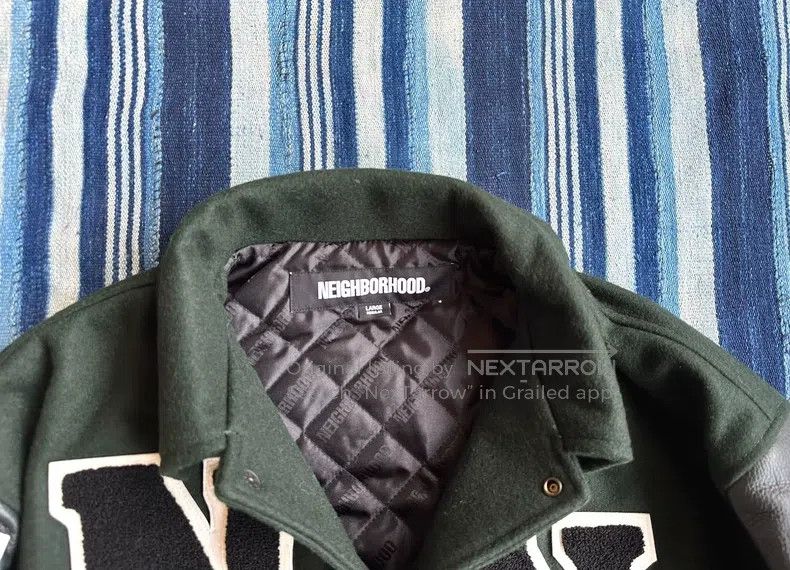 Neighborhood Neighborhood Wool Leather Sleeve Baseball Jacket Size US L / EU 52-54 / 3 - 6 Thumbnail