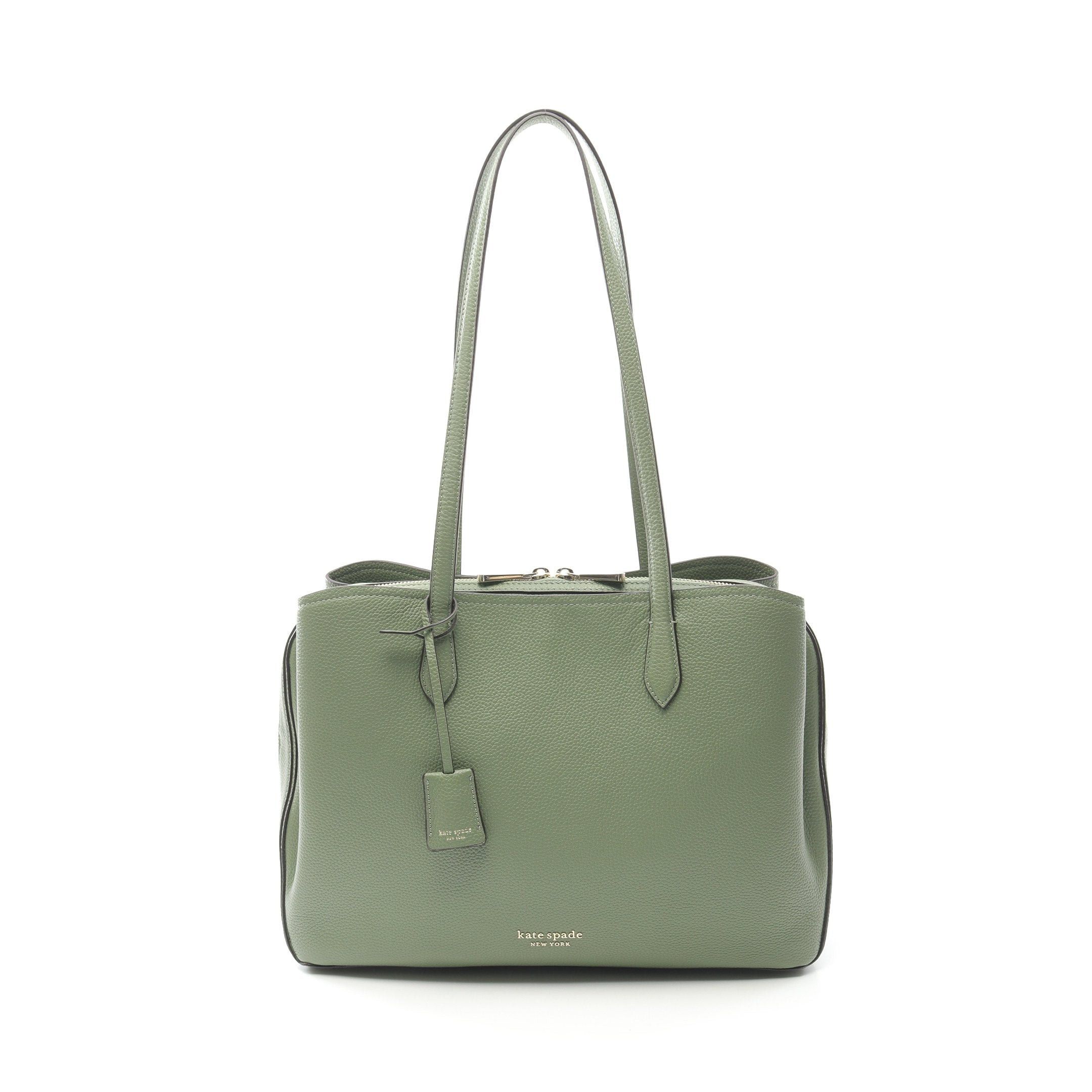 Kate Spade Kate Spade Hudson Large Work Shoulder Bag Tote Leather Green Size ONE SIZE - 1 Thumbnail