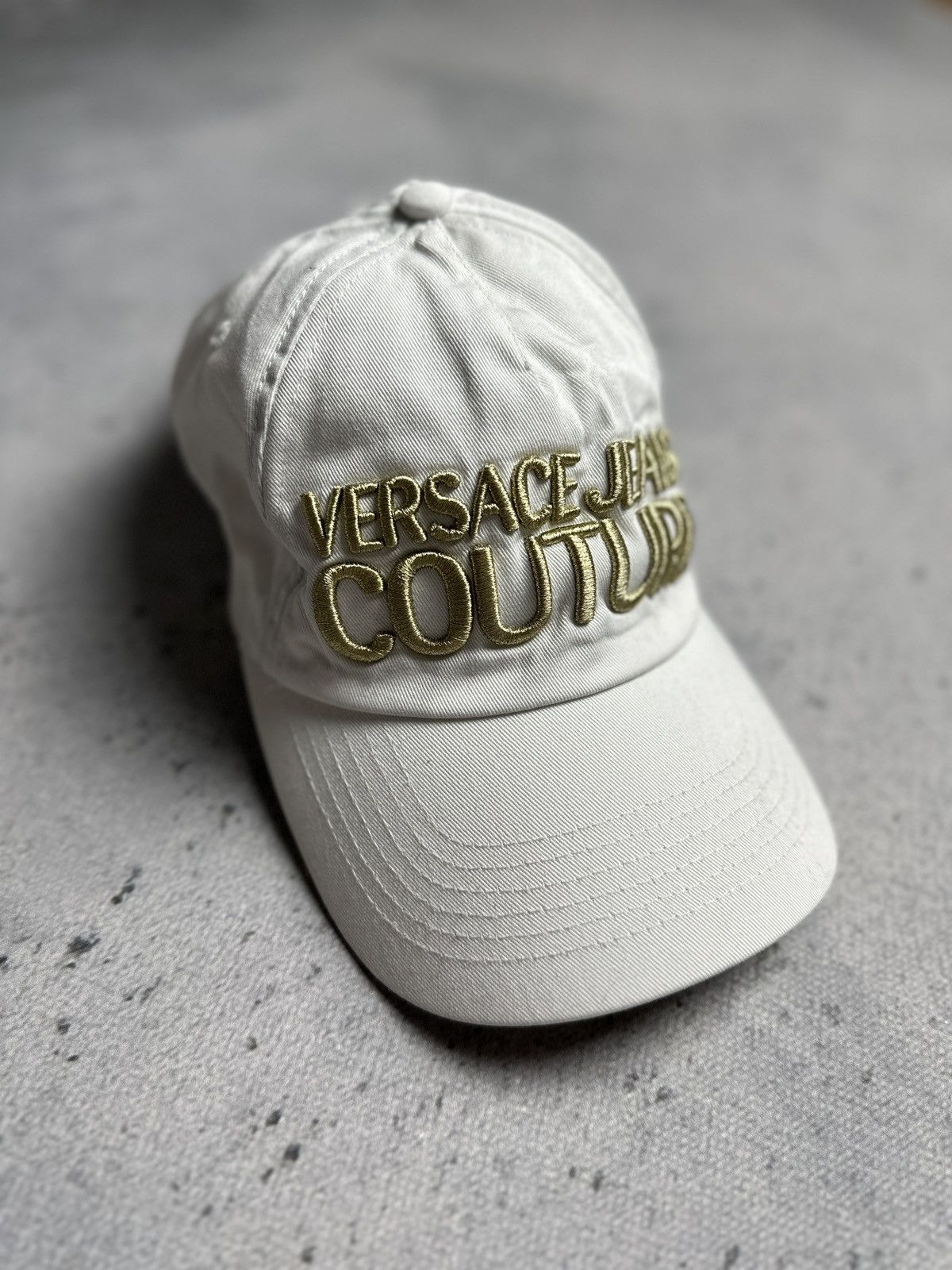 Versace Versace Jeans Couture White Gold Big Logo Cap Hat y2k Rap Size ONE SIZE - 2 Thumbnail