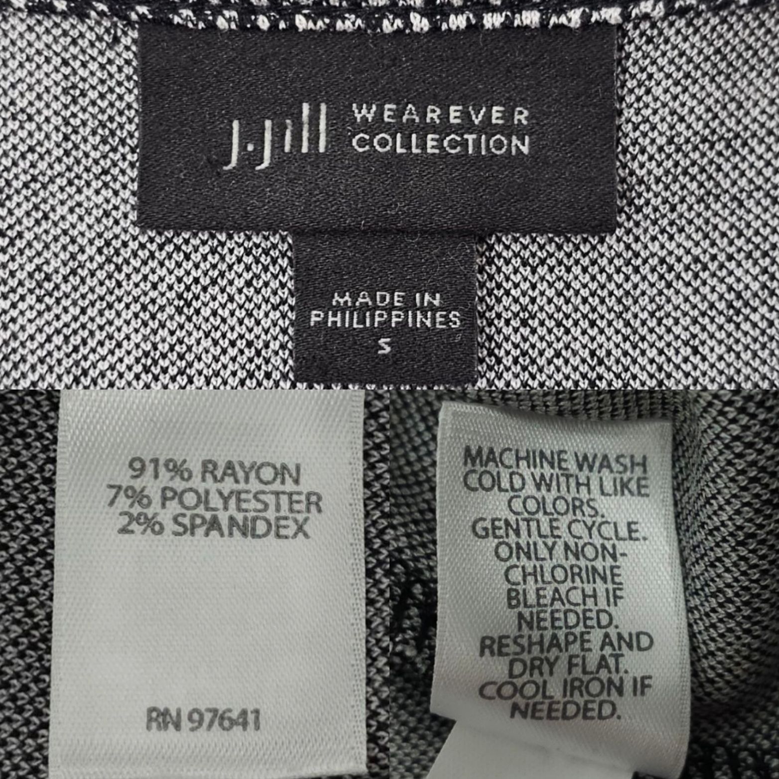 J. Jill J JILL Wearever Dress Womens S Gray Houndstooth Flutter Size S / US 4 / IT 40 - 12 Thumbnail