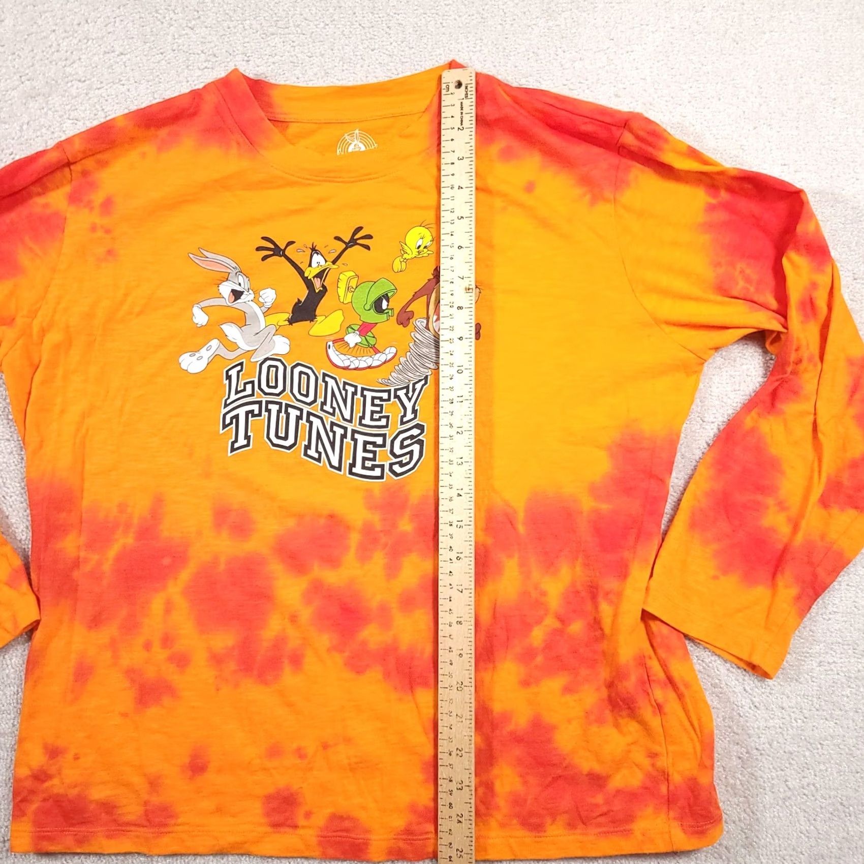 Vintage VINTAGE Looney Tunes Tie Dye Long Sleeve Shirt Bugs Daffy Taz Adult 2XL Orange Size US XXL / EU 58 / 5 - 7 Thumbnail