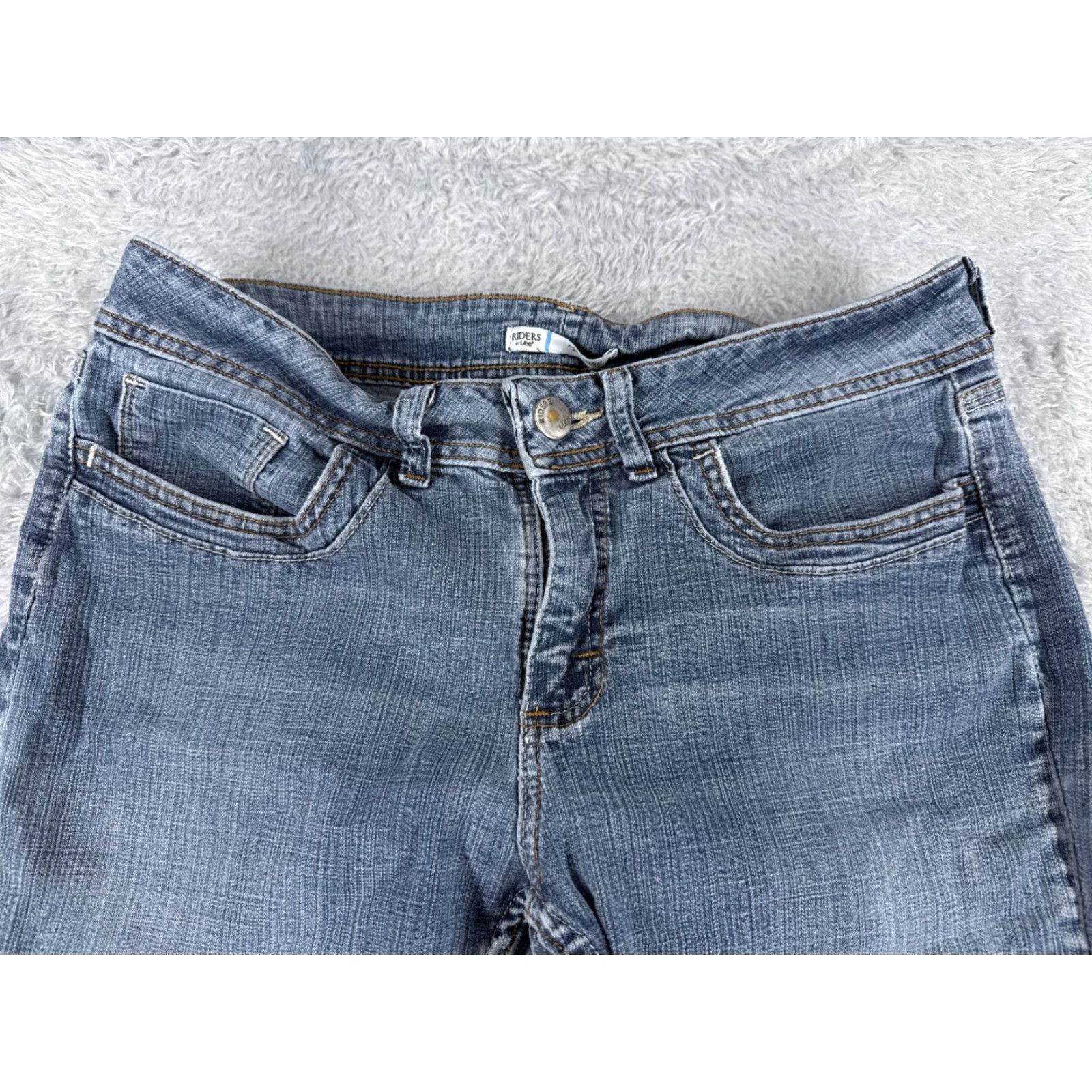 Lee Lee Women's Blue Denim Bootcut Pants 10P Regular Fit Low Rise Stretch Casual Jeans Size 32" / US 10 / IT 46 - 4 Thumbnail
