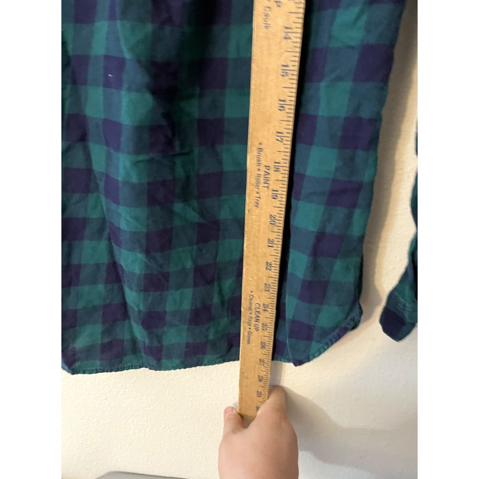 H&M H&M Shirt Women Size 2 Green Plaid Button Up Collared Long Sleeve Cotton Casual Size XS / US 0-2 / IT 36-38 - 4 Thumbnail