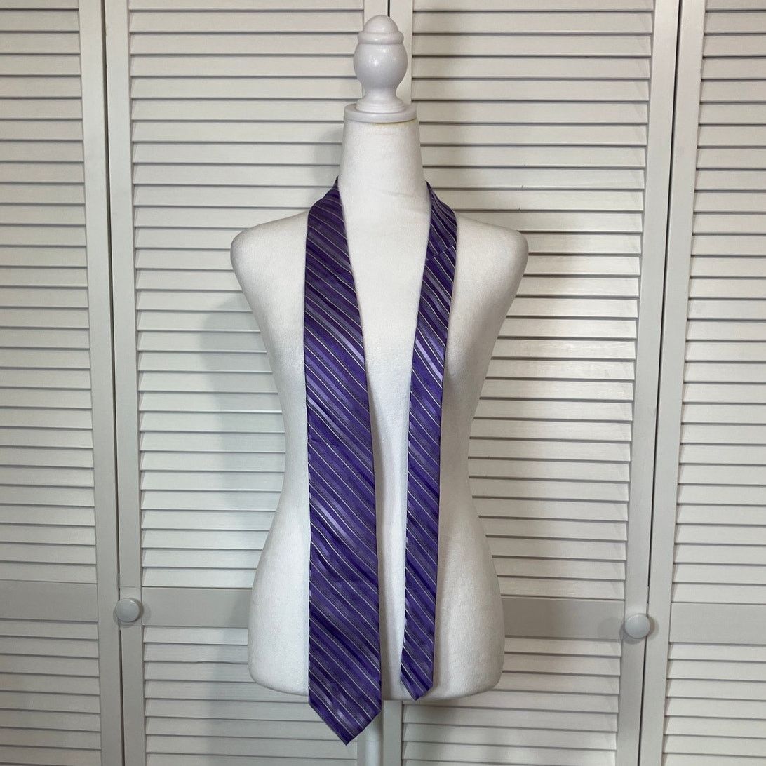 Arrow Arrow Platinum Classic Men Silk Tie 58” Purple Striped Size ONE SIZE - 2 Thumbnail