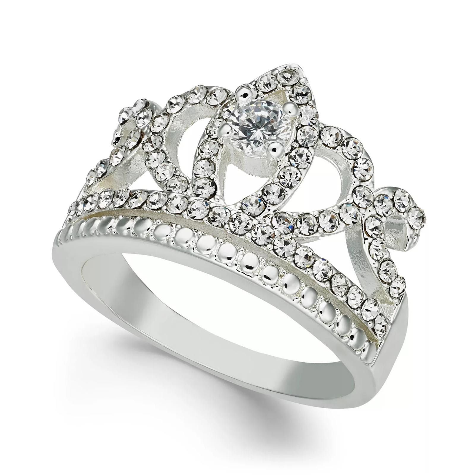Charter Club Charter Club Fine Silver Plate Crystal Crown Ring - Size 9 Size ONE SIZE - 1 Thumbnail