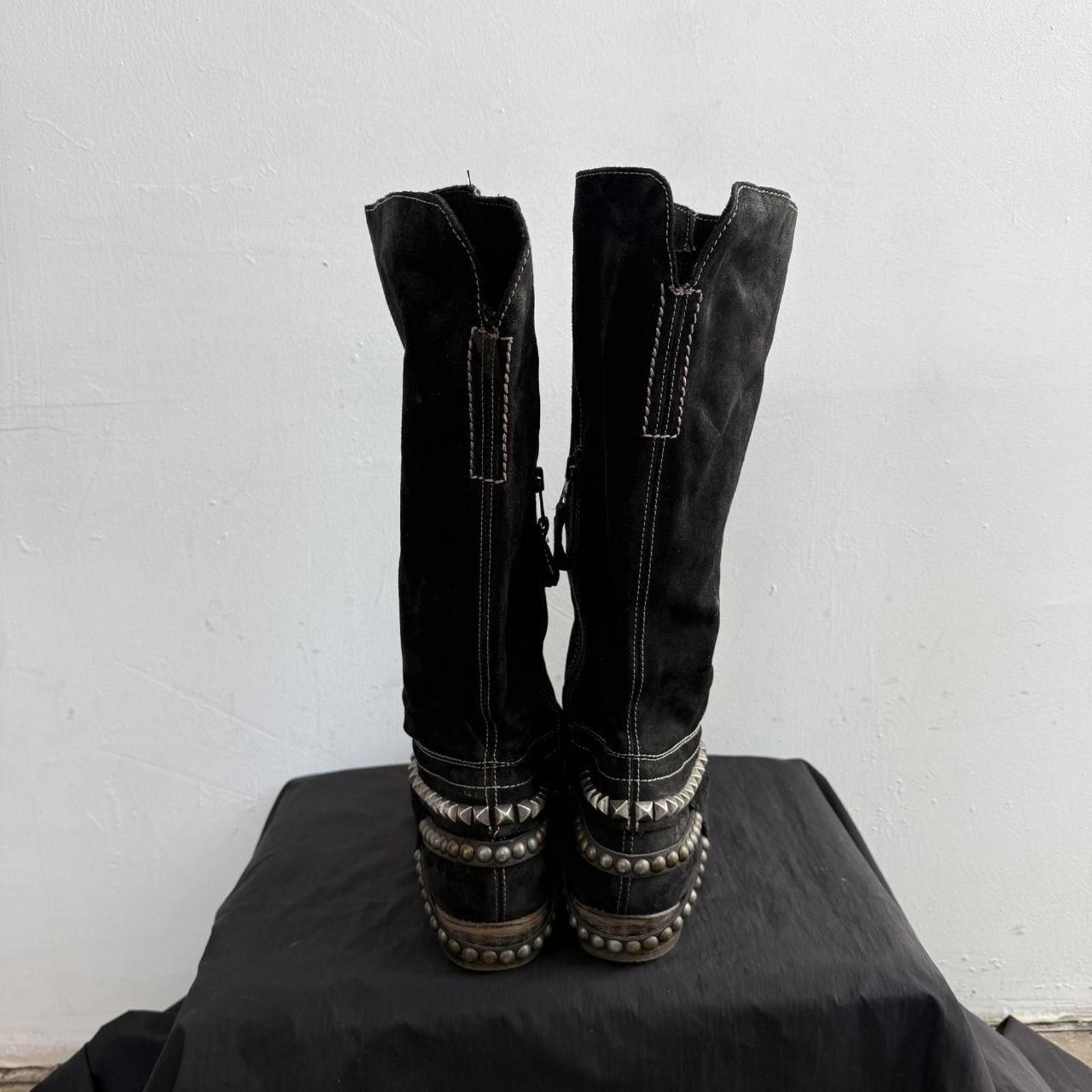 Mickey Mouse Mjus Avant Garde Suede Knee High Studded Boots Size US 7 / IT 37 - 6 Thumbnail