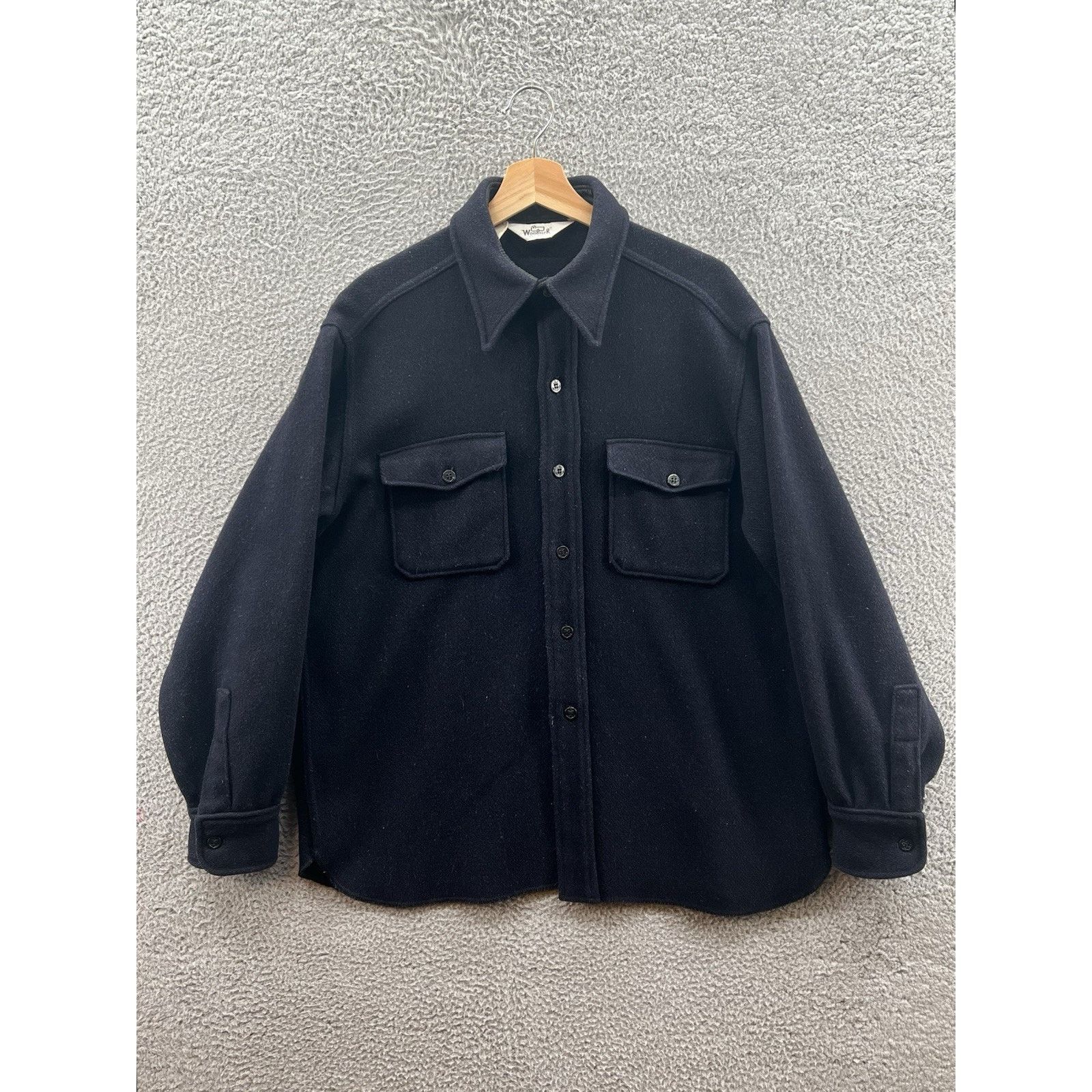 Woolrich Woolen Mills Vintage Woolrich 6540 Navy Blue Button Up Anchor Buttons Size US L / EU 52-54 / 3 - 1 Thumbnail