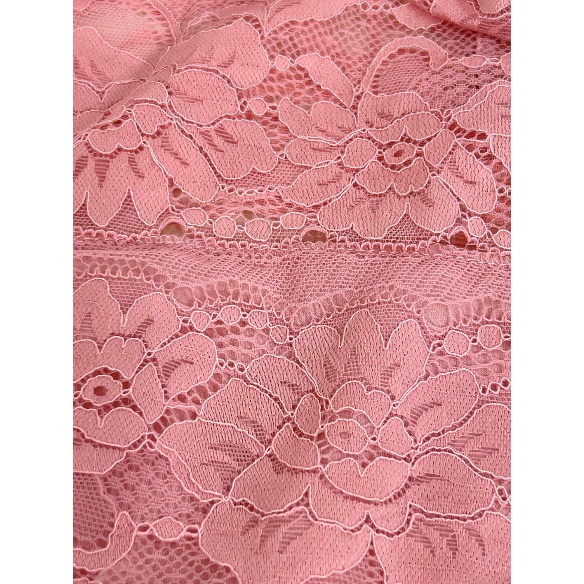 Other Mock Neck Pink Floral Lace Top S Juniors Long Sleeve Dressy Size S / US 4 / IT 40 - 8 Thumbnail