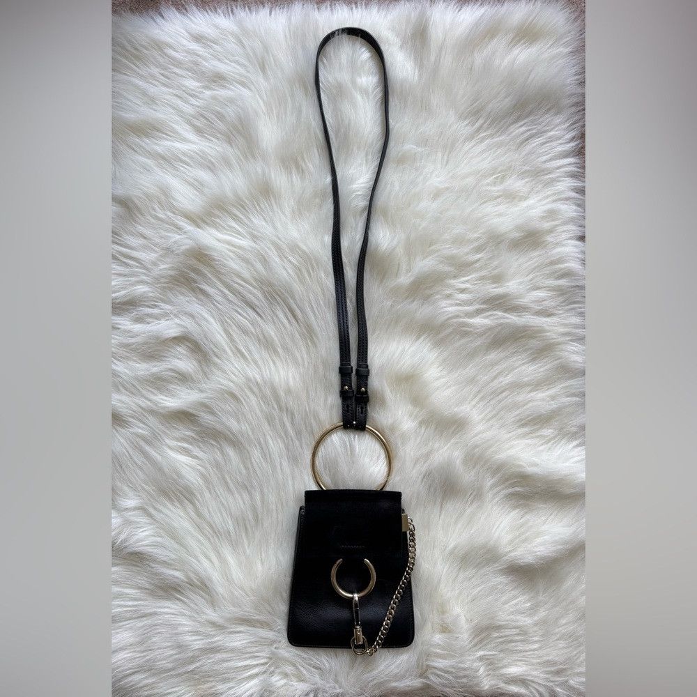 Chloe Chloe Mini Faye Bracelet Black Leather Suede Crossbody Bag Size ONE SIZE - 2 Thumbnail