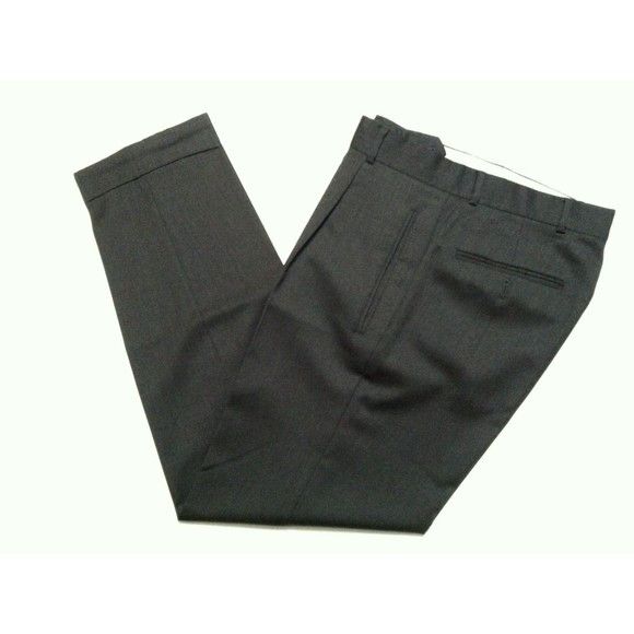 Hugo Boss HUGO BOSS MEN'S CHARCOAL 100%WOOL PLEATED DRESS PANTS 36/30 Size 36R - 4 Thumbnail