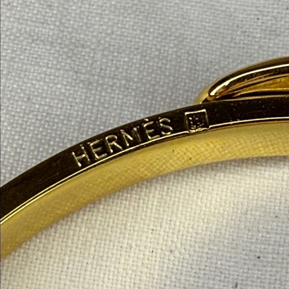 Hermes Hermès Boucle Sellier Bangle Brown Leather Gold Tone | Box Size ONE SIZE - 5 Thumbnail