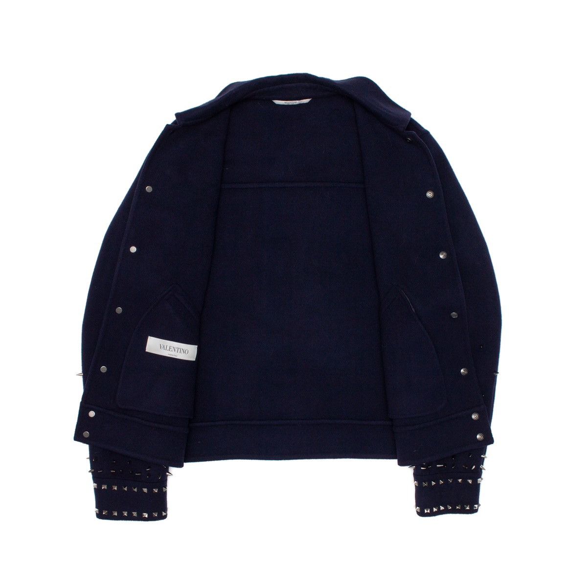 Valentino 2.5k$ VALENTINO Wool Spikes Studded Bomber Jacket Navy Size US S / EU 44-46 / 1 - 6 Thumbnail